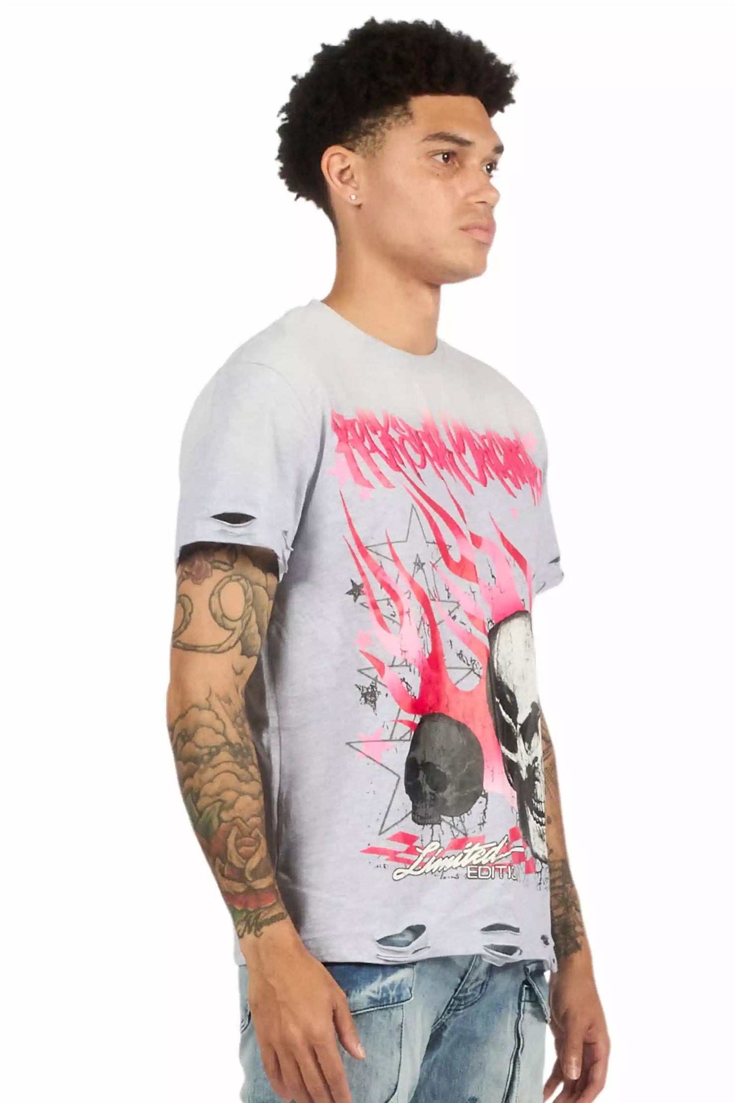 Anesso Heather Grey Graphic T-Shirt