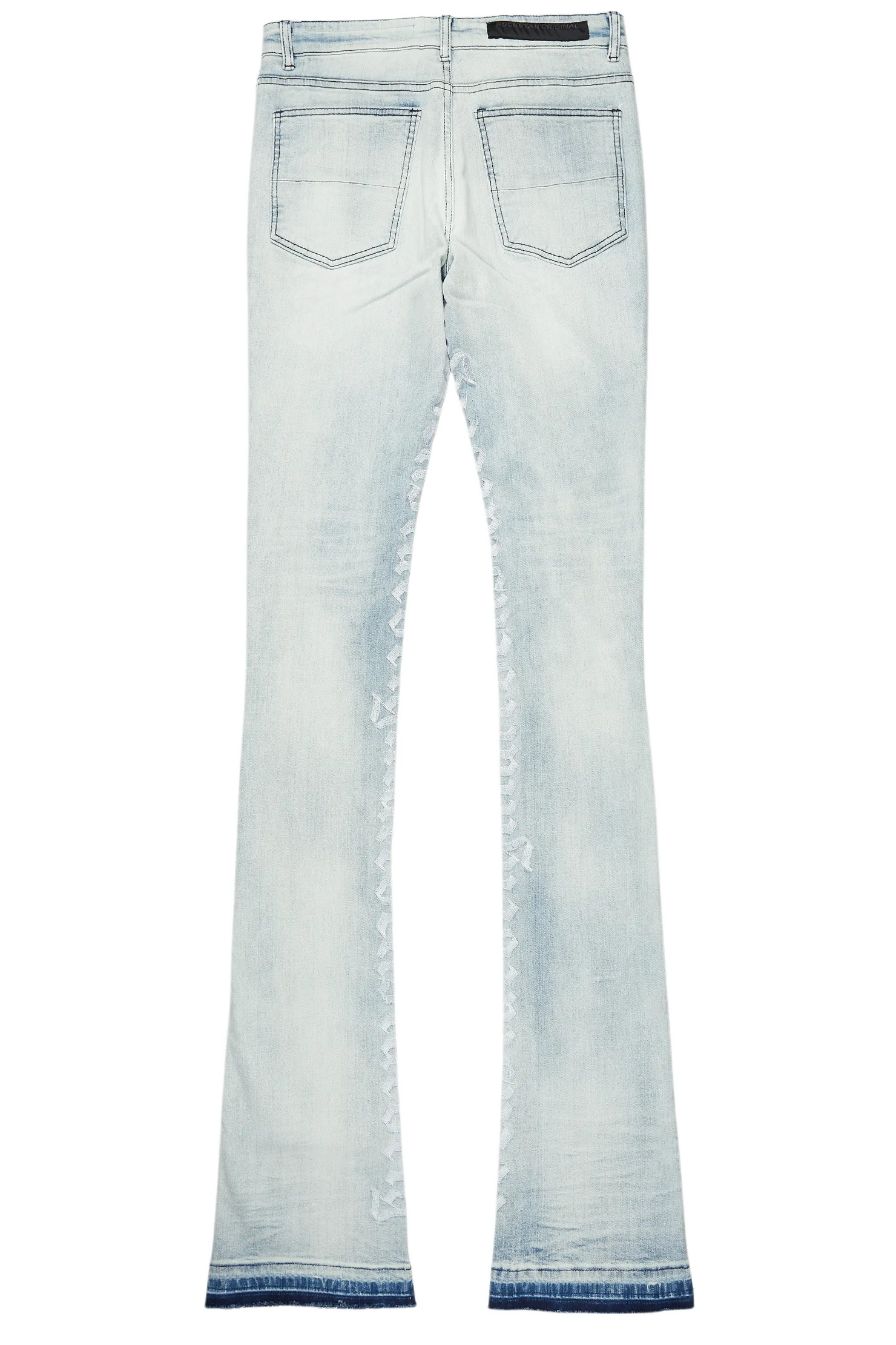 Datu Blue Painter Super Stacked Flare Jean