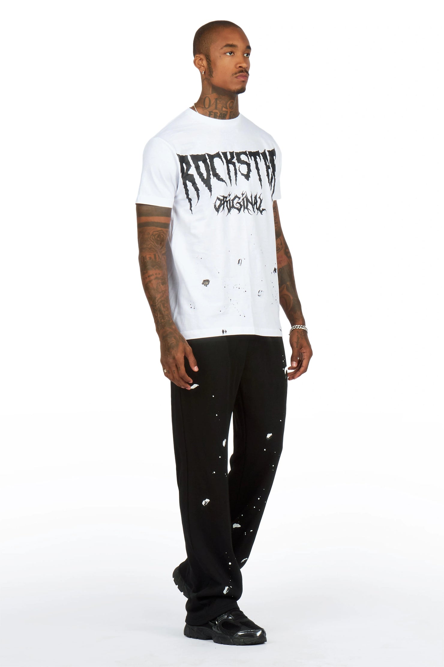 Twinkle White/Black T-Shirt/Relaxed Track Set