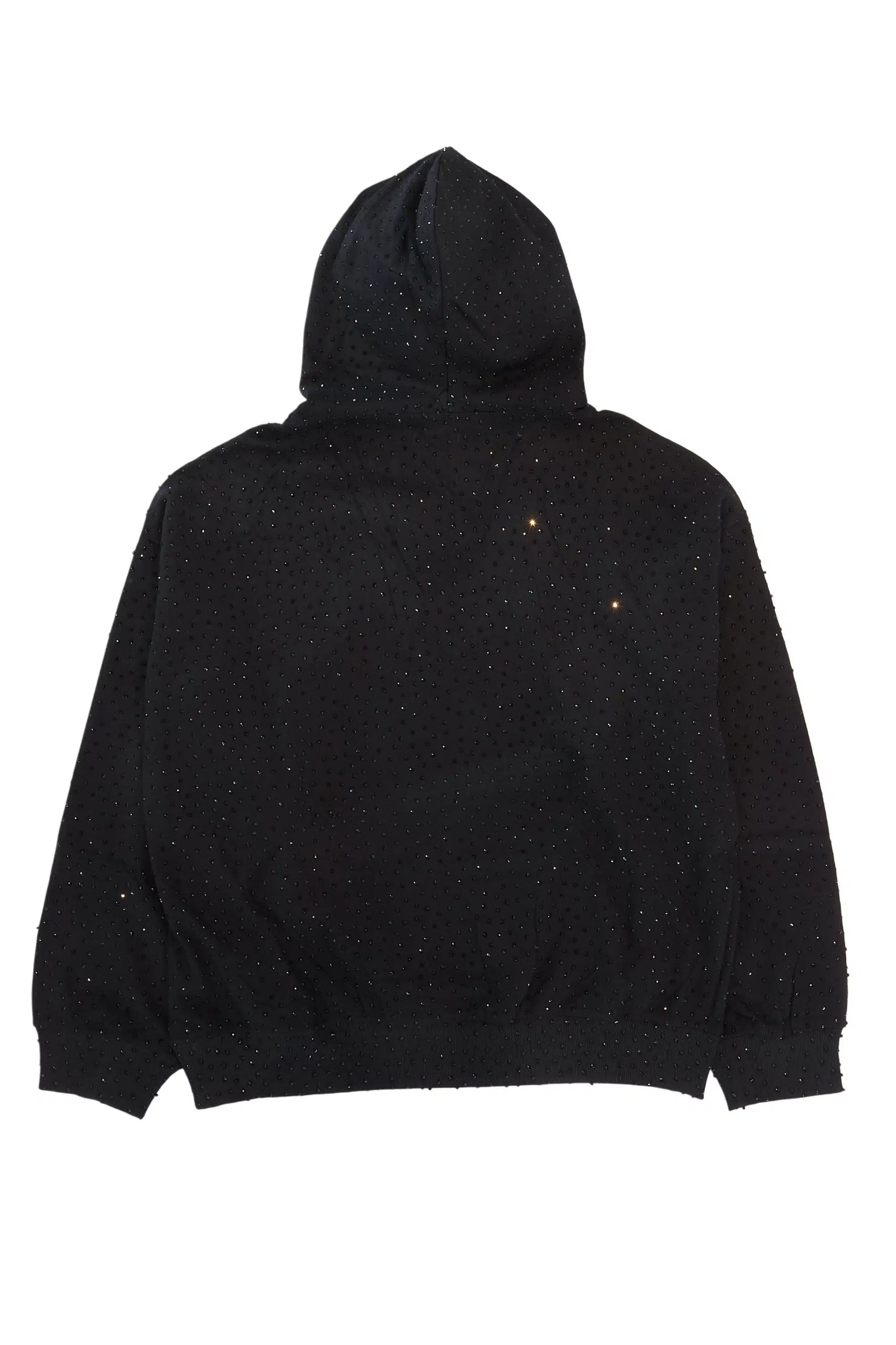 Crystiq Black/Black Rhinestone Oversized Hoodie