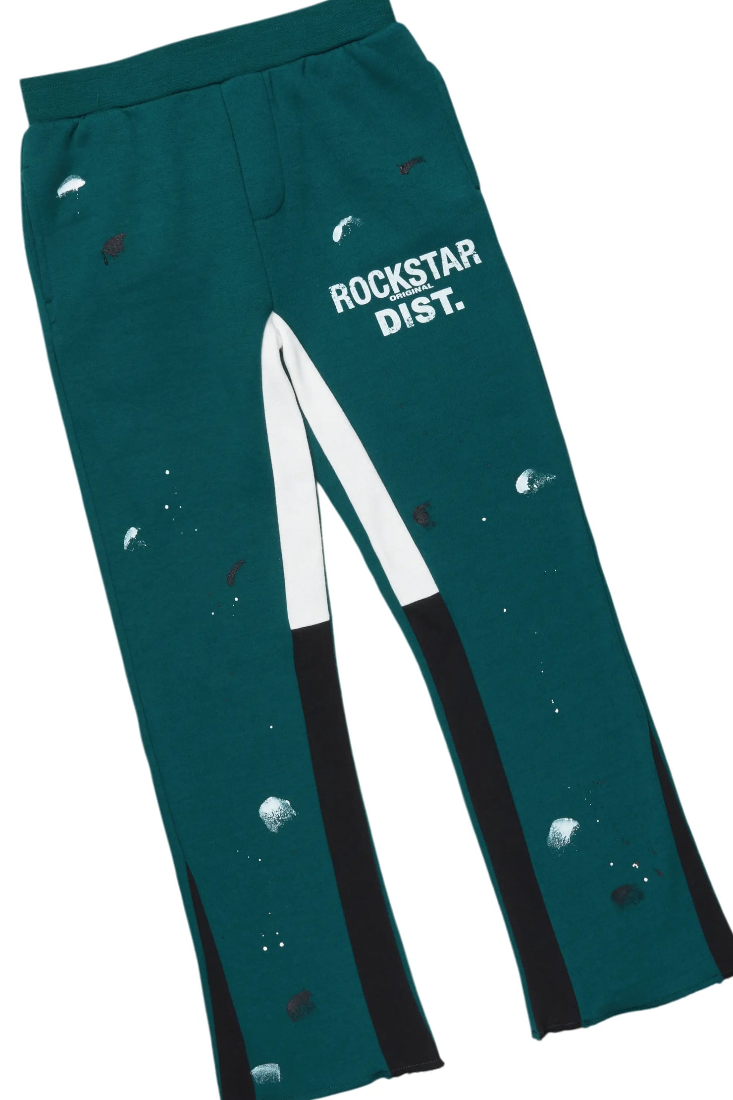 Boys Scottie Dark Green Stacked Flare Track Set