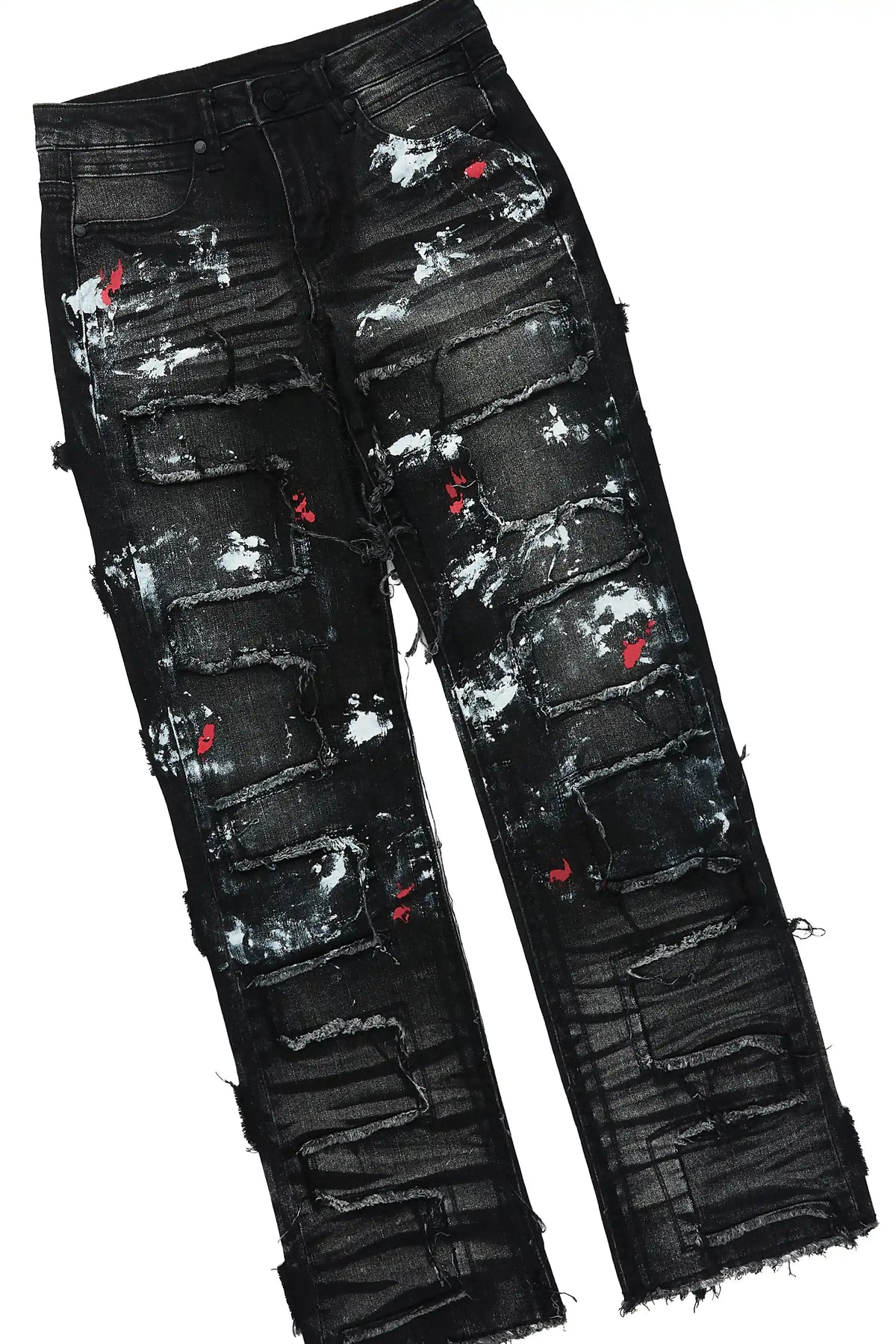 Boys Hercules White/Black T-Shirt Stacked Painter Jean Set