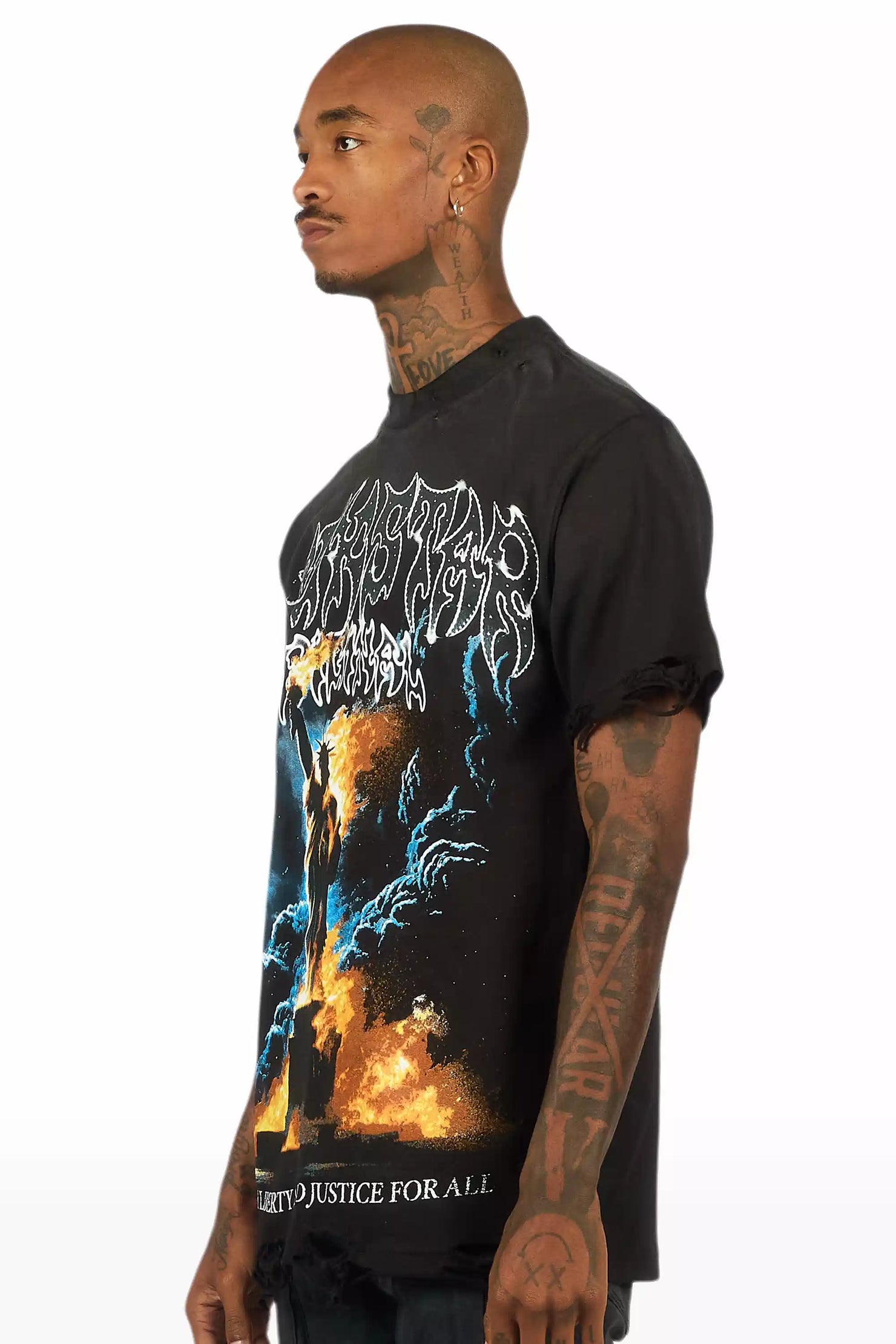 Liberta Black/Multi Oversized Graphic T-Shirt