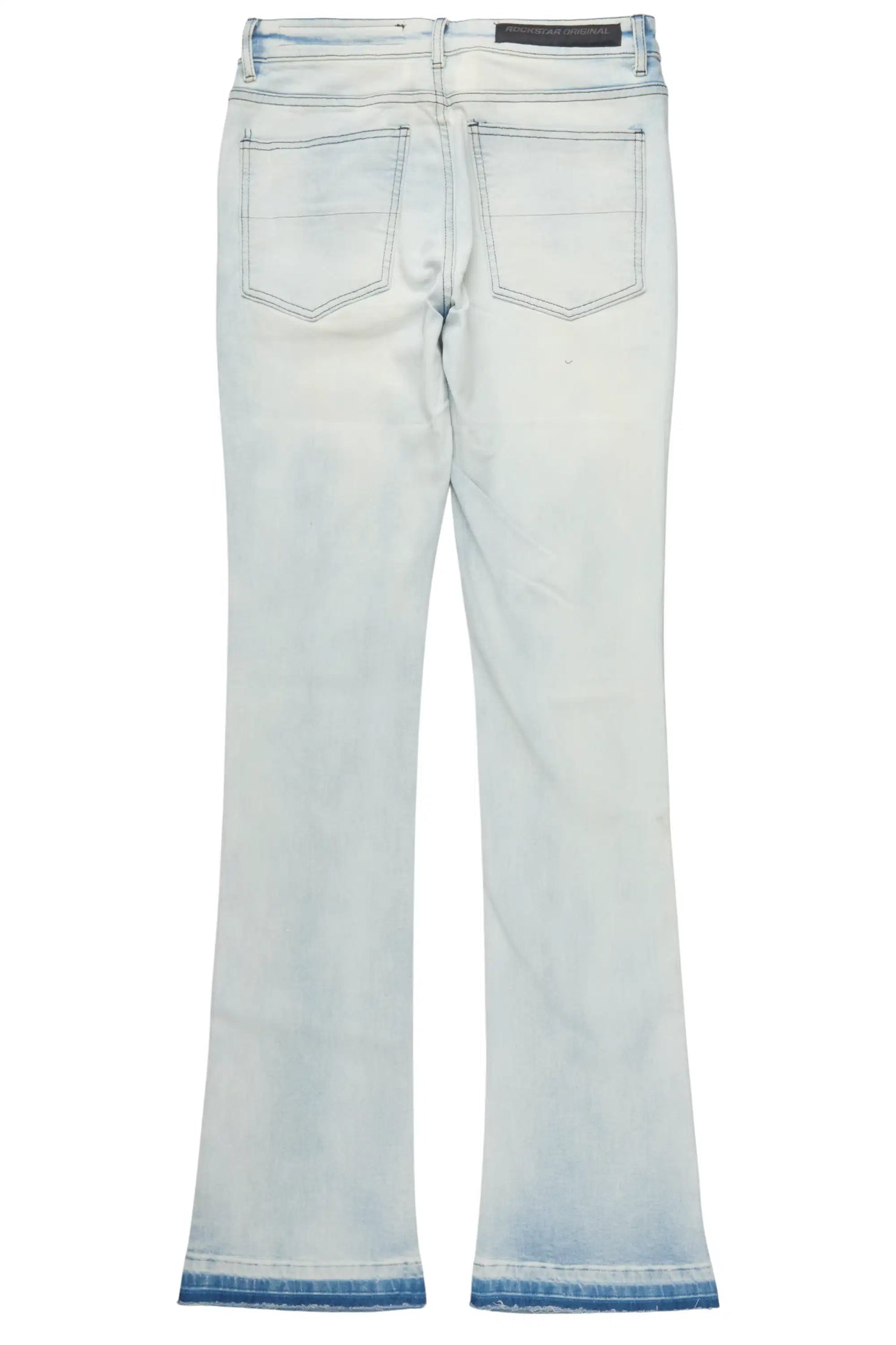 Samba Blue/Black Rhinestone Stacked Flare Jean