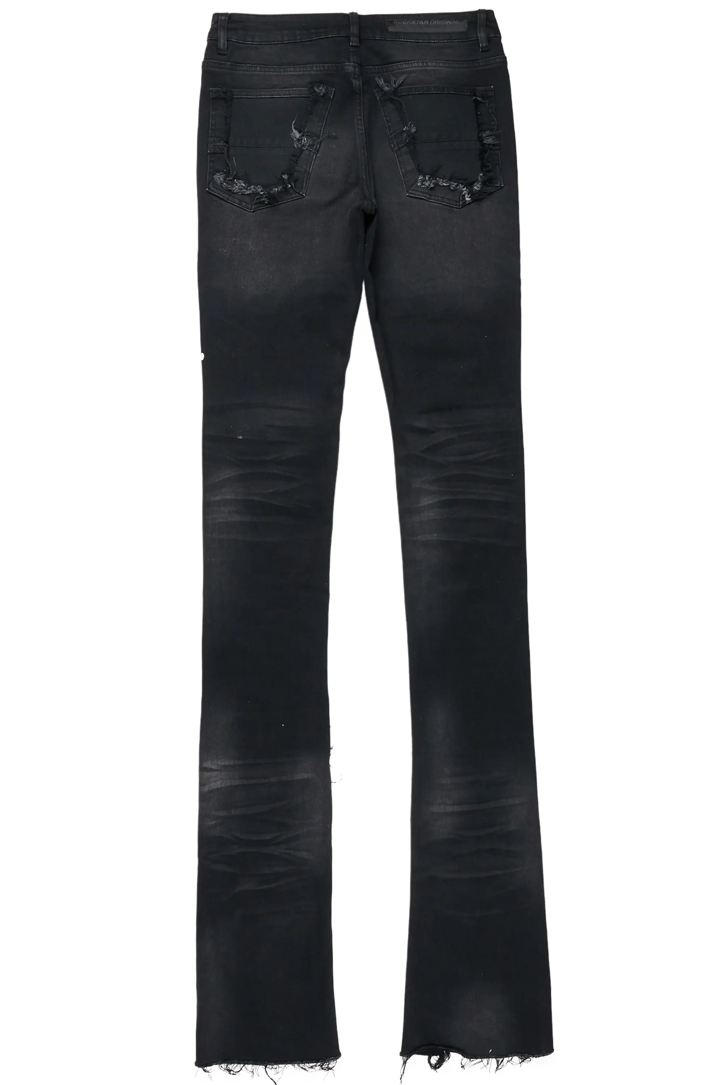 Landis Black Painter Super Stacked Flare Jean
