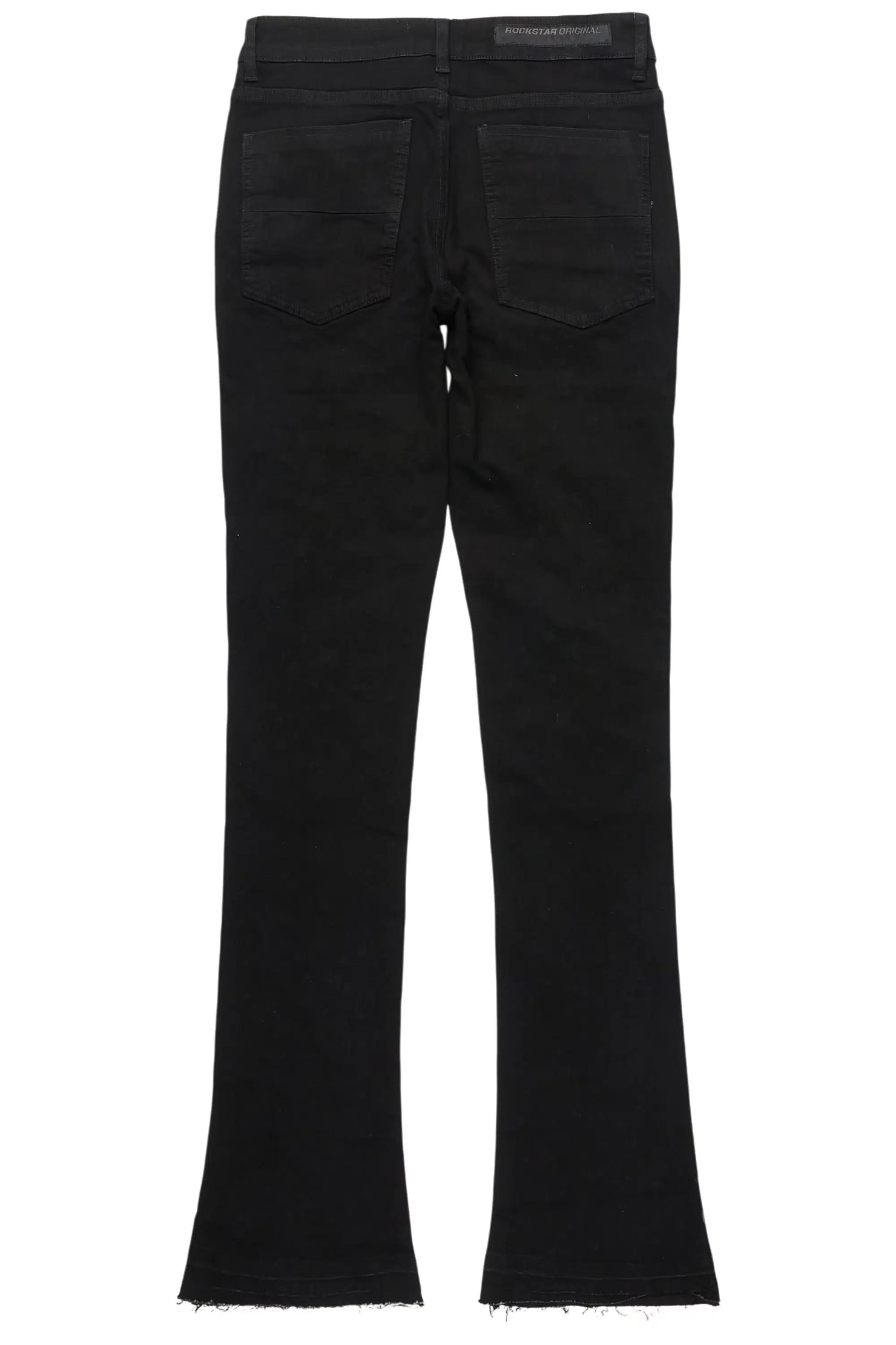 Phreal Jet Black Rhinestone Stacked Flare Jean