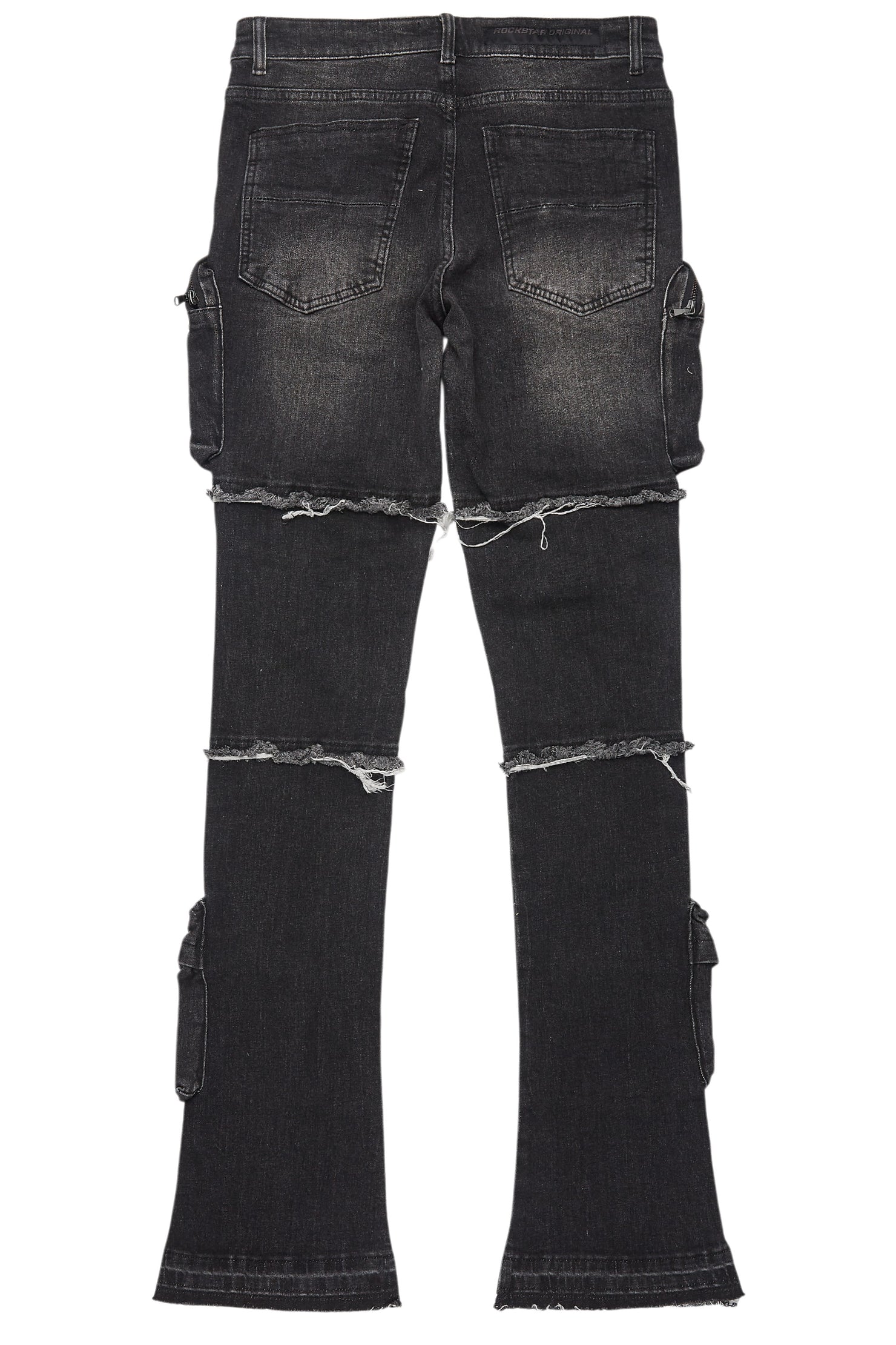 Shift Dark Grey Stacked Flare Jean