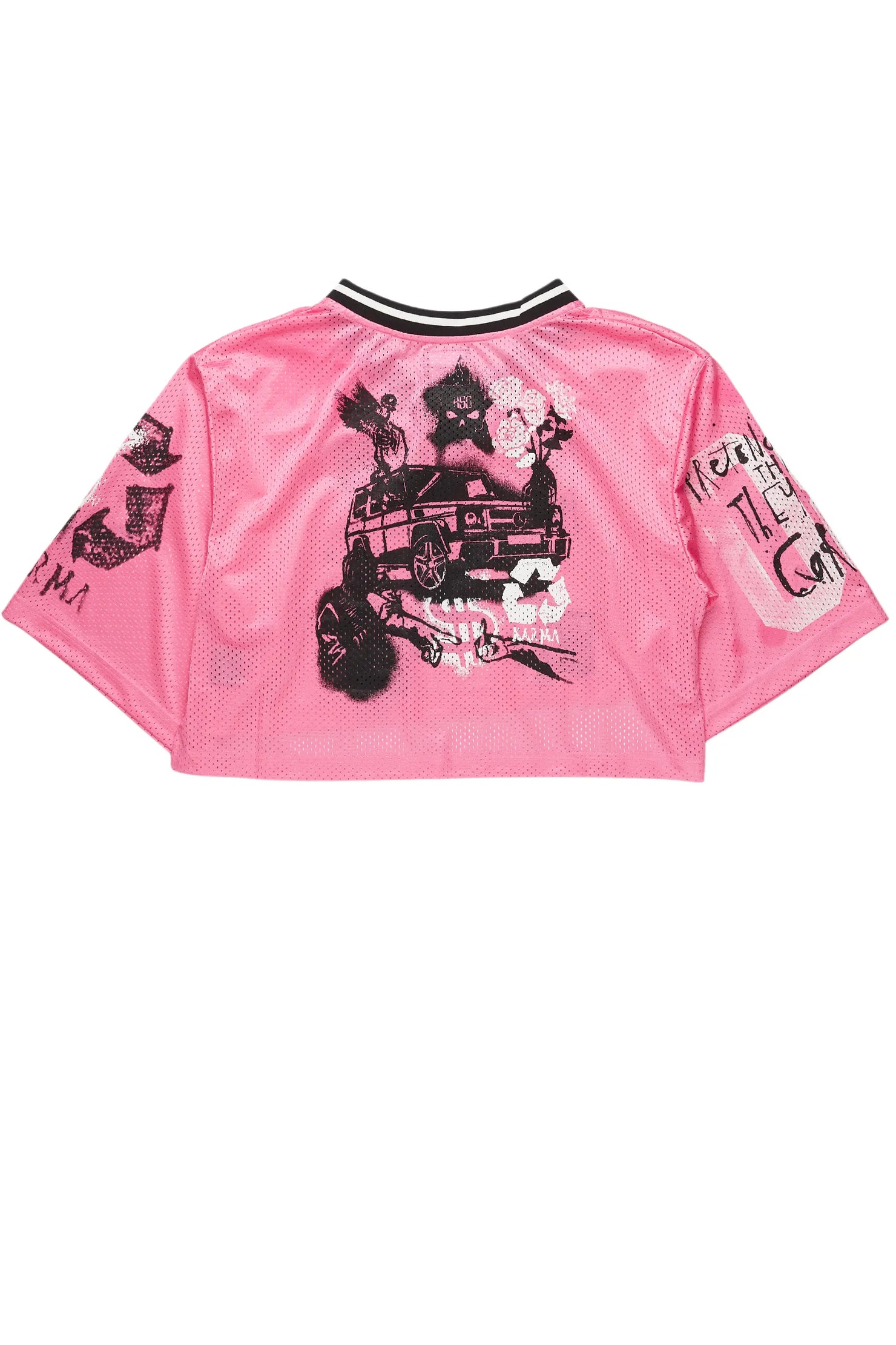 Riana Pink Mesh Jersey
