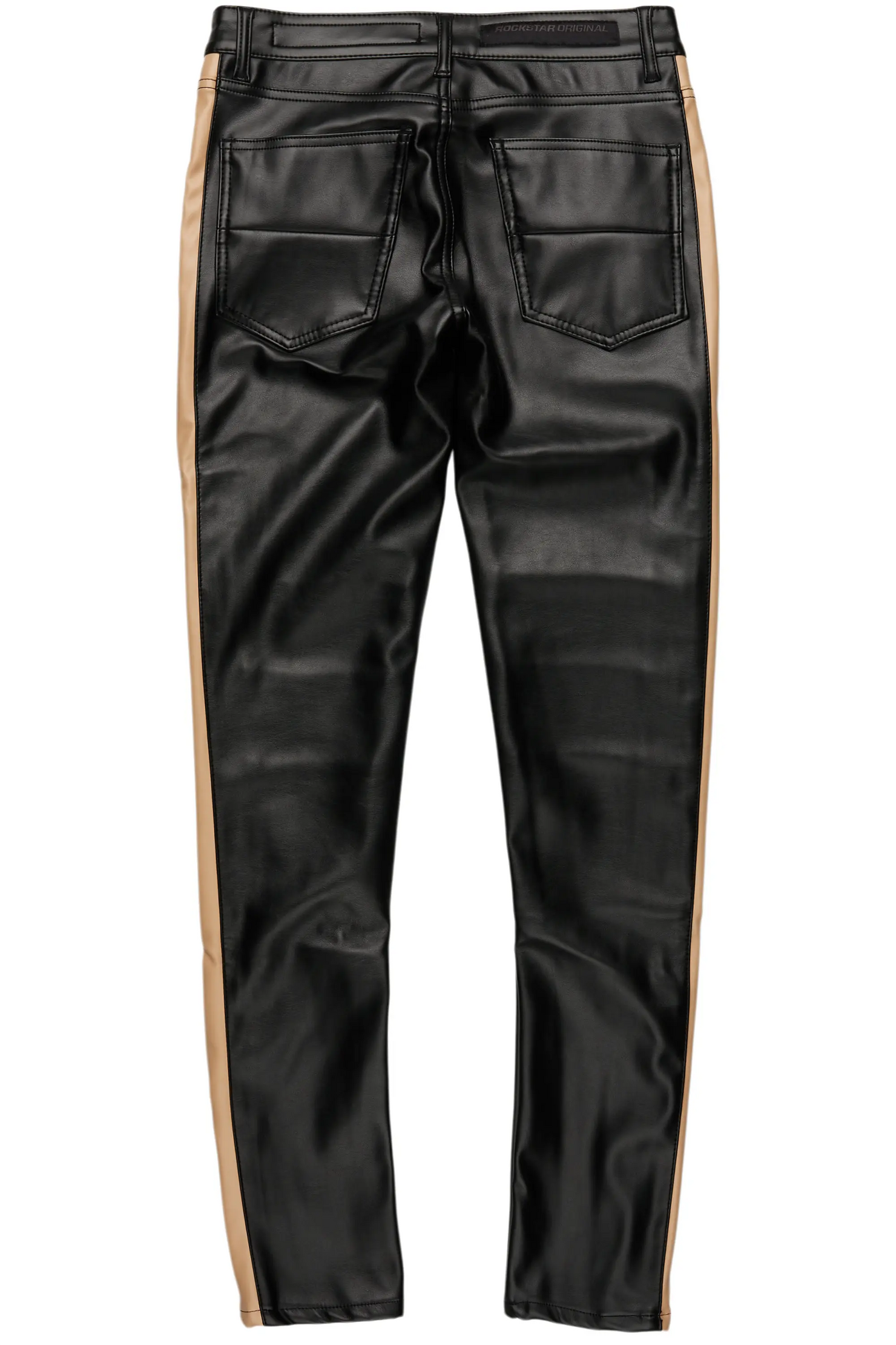 Play Boy Black/Beige Skinny Faux Leather Fit Jean