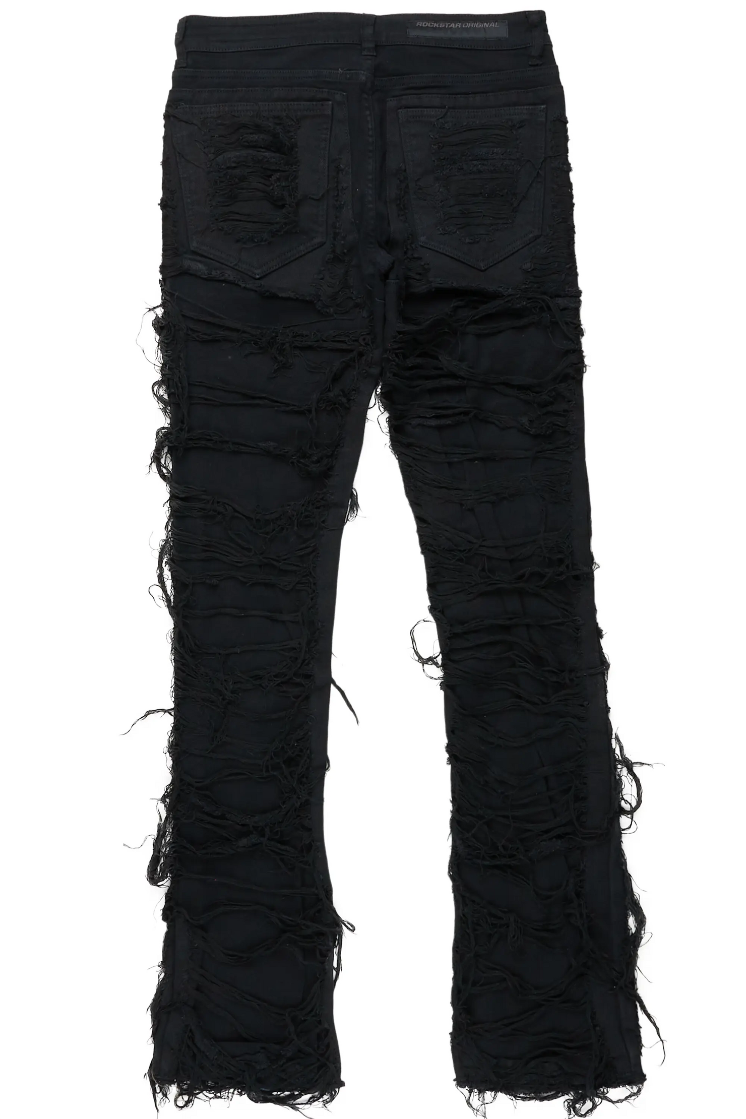 Talasi Black Painter Stacked Flare Jean