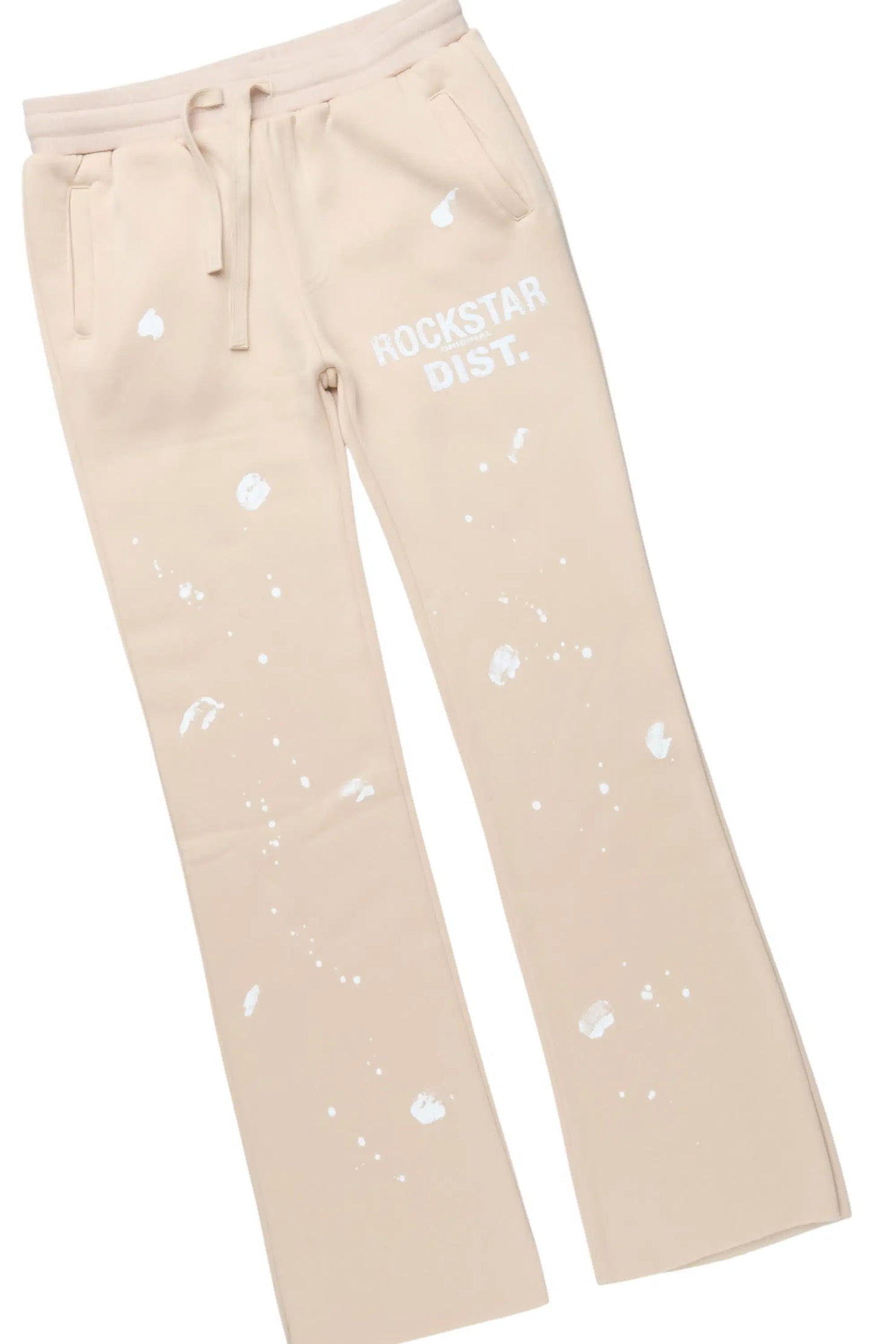 Girls Hadley Beige Hoodie Stacked Flare Track Set
