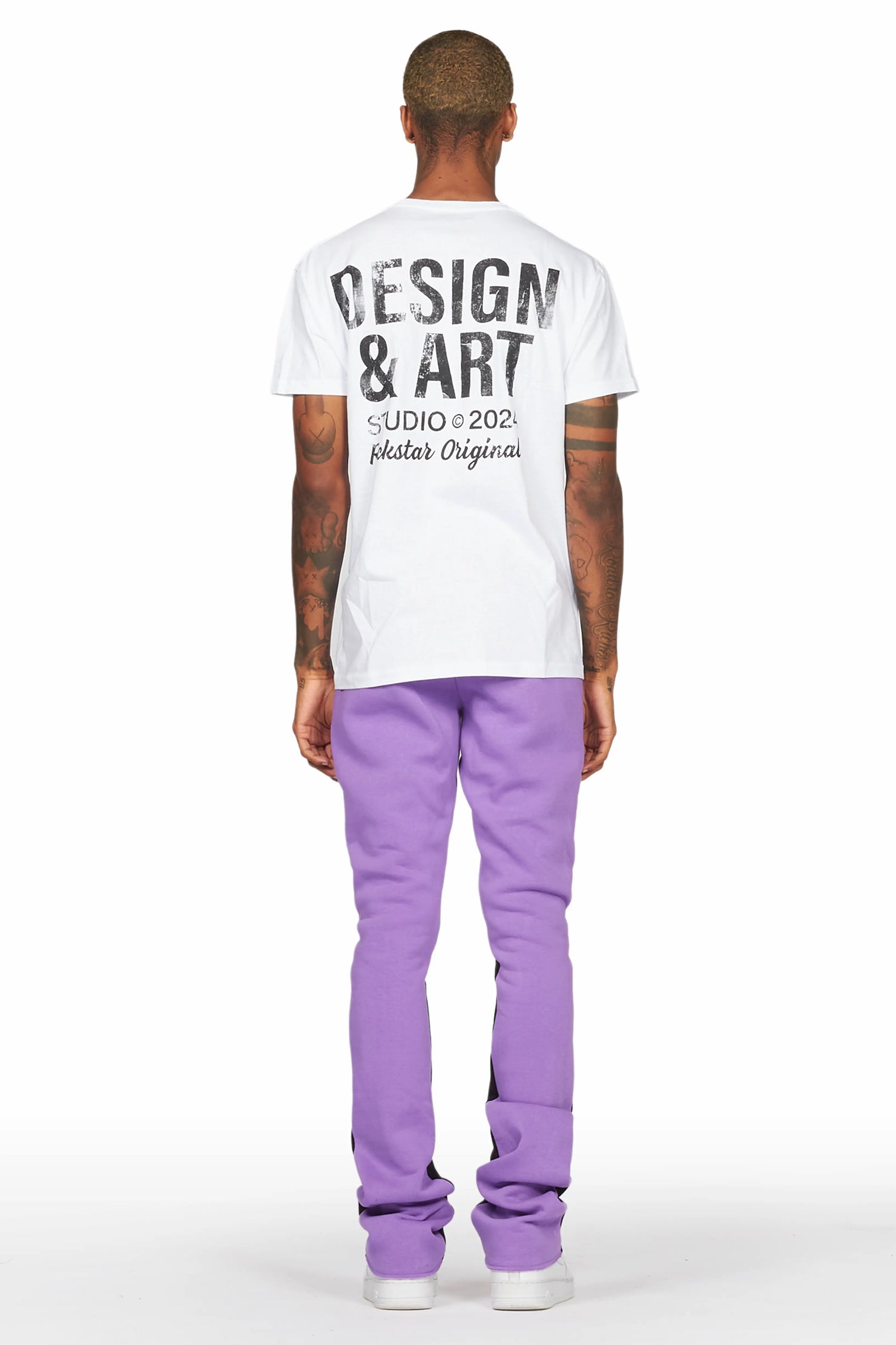 Mancha Purple/White T-Shirt Stacked Flare Track Set