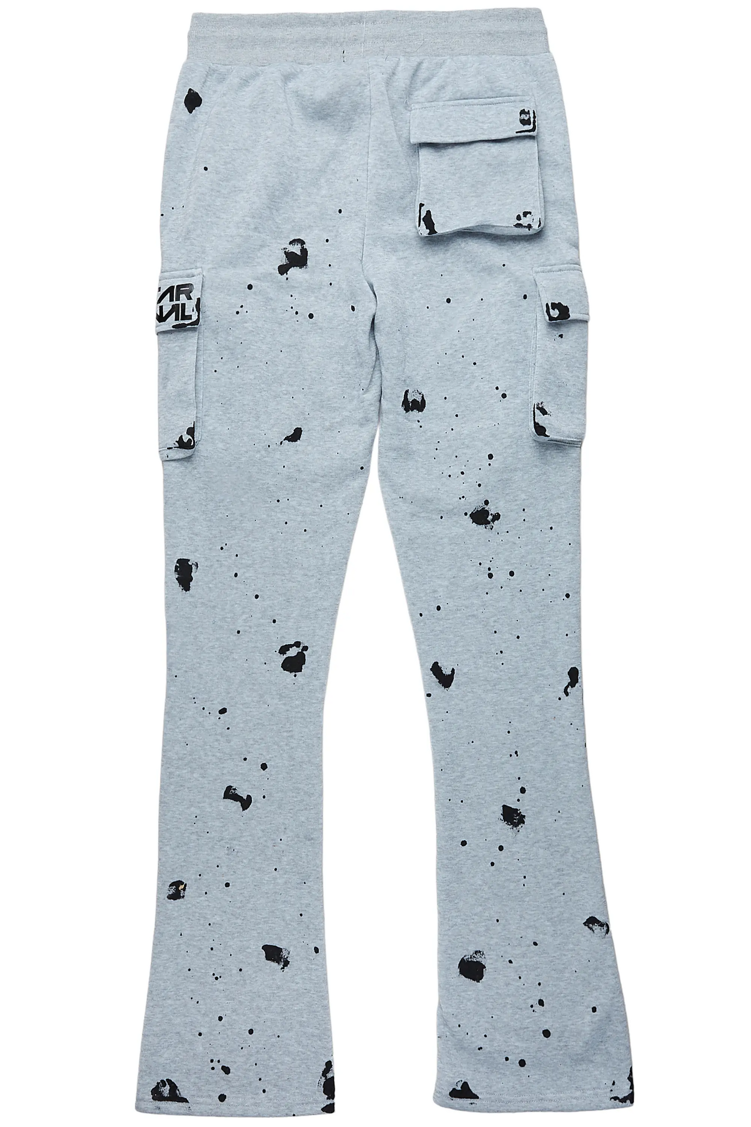 Radko Heather Grey Stacked Flare Cargo Pants