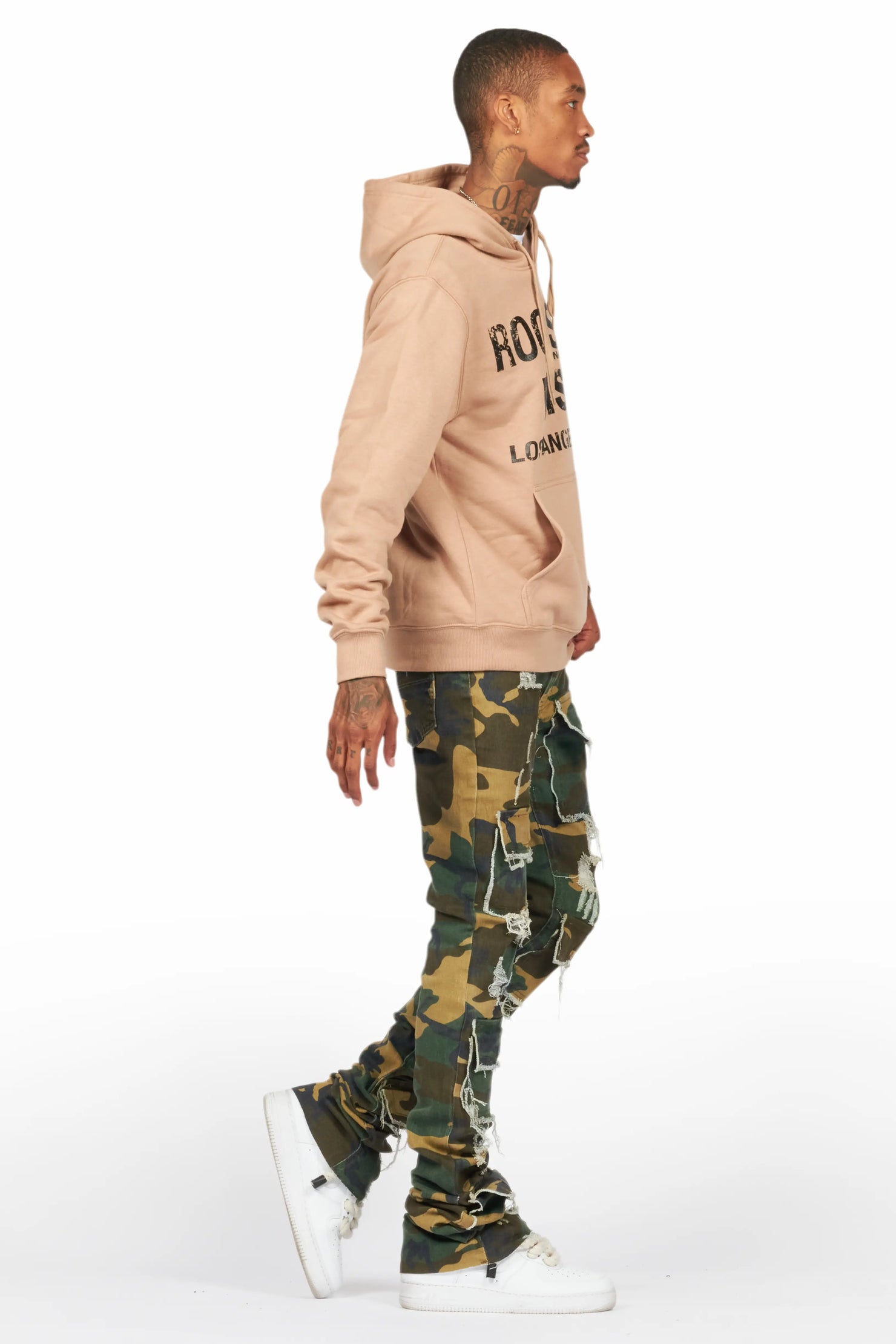 Lake Khaki Hoodie & Petrus Stacked Flare Jean Bundle