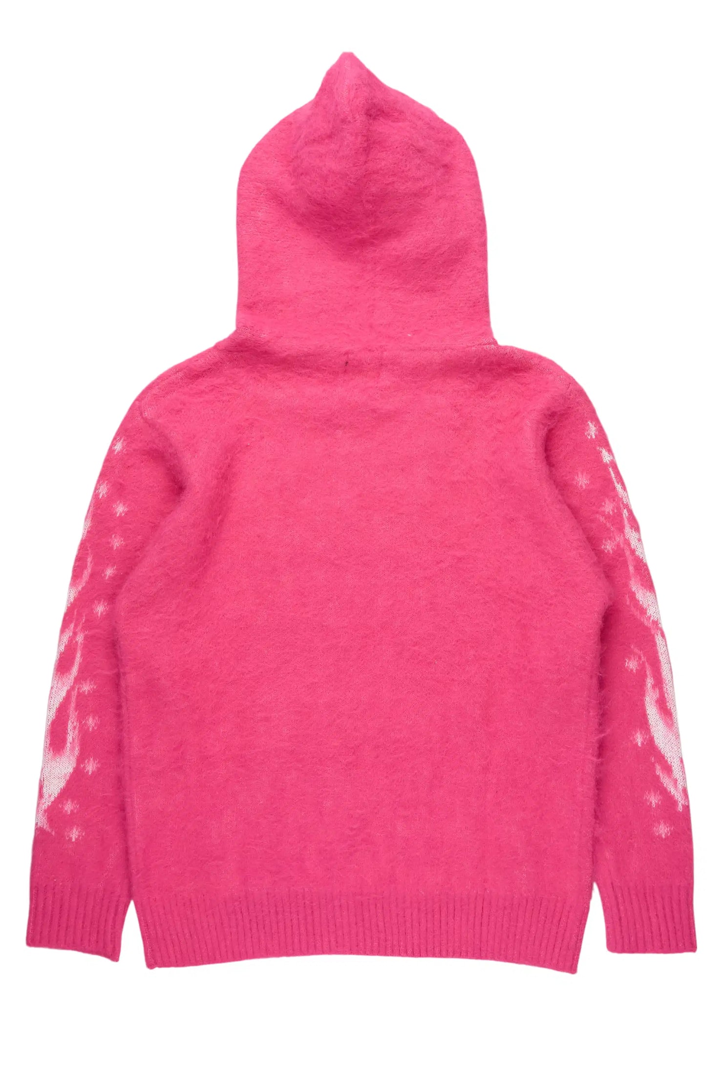 Keshay Pink Graphic Knit Hoodie