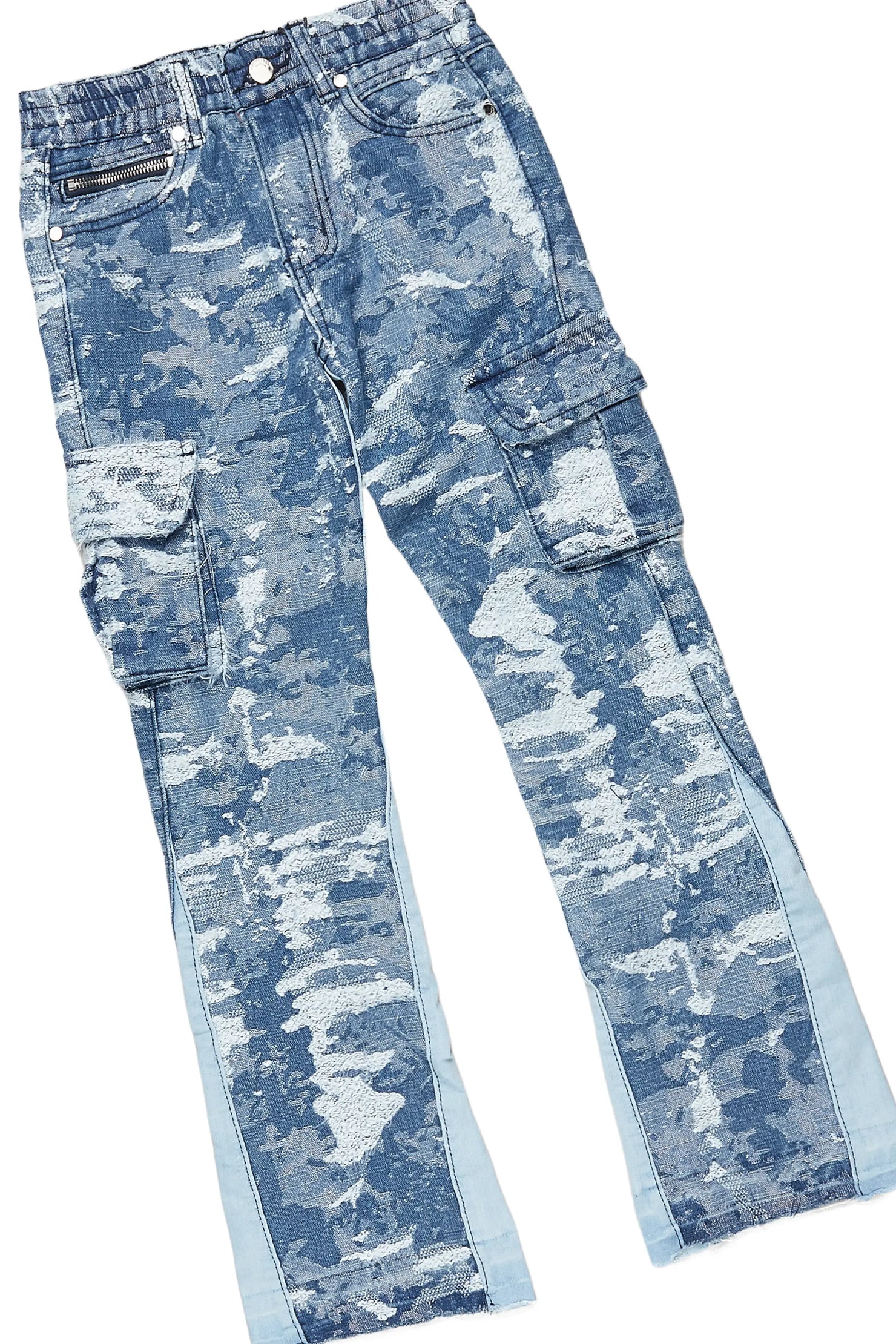 Boys Yooz Grey Hoodie/Stacked Flare Jean Set