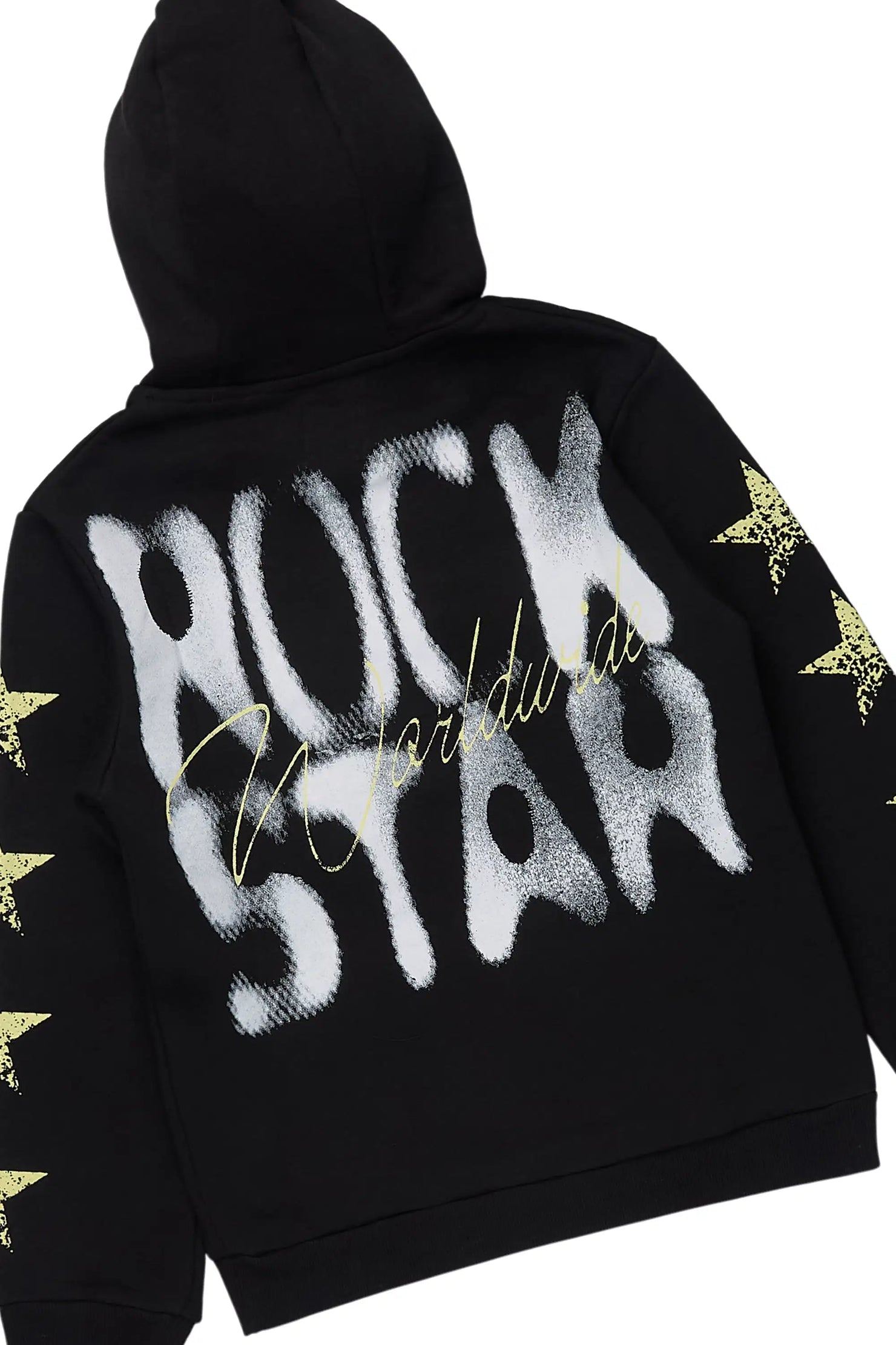 Boys Xaerys Black Hoodie/Stacked Jean Set