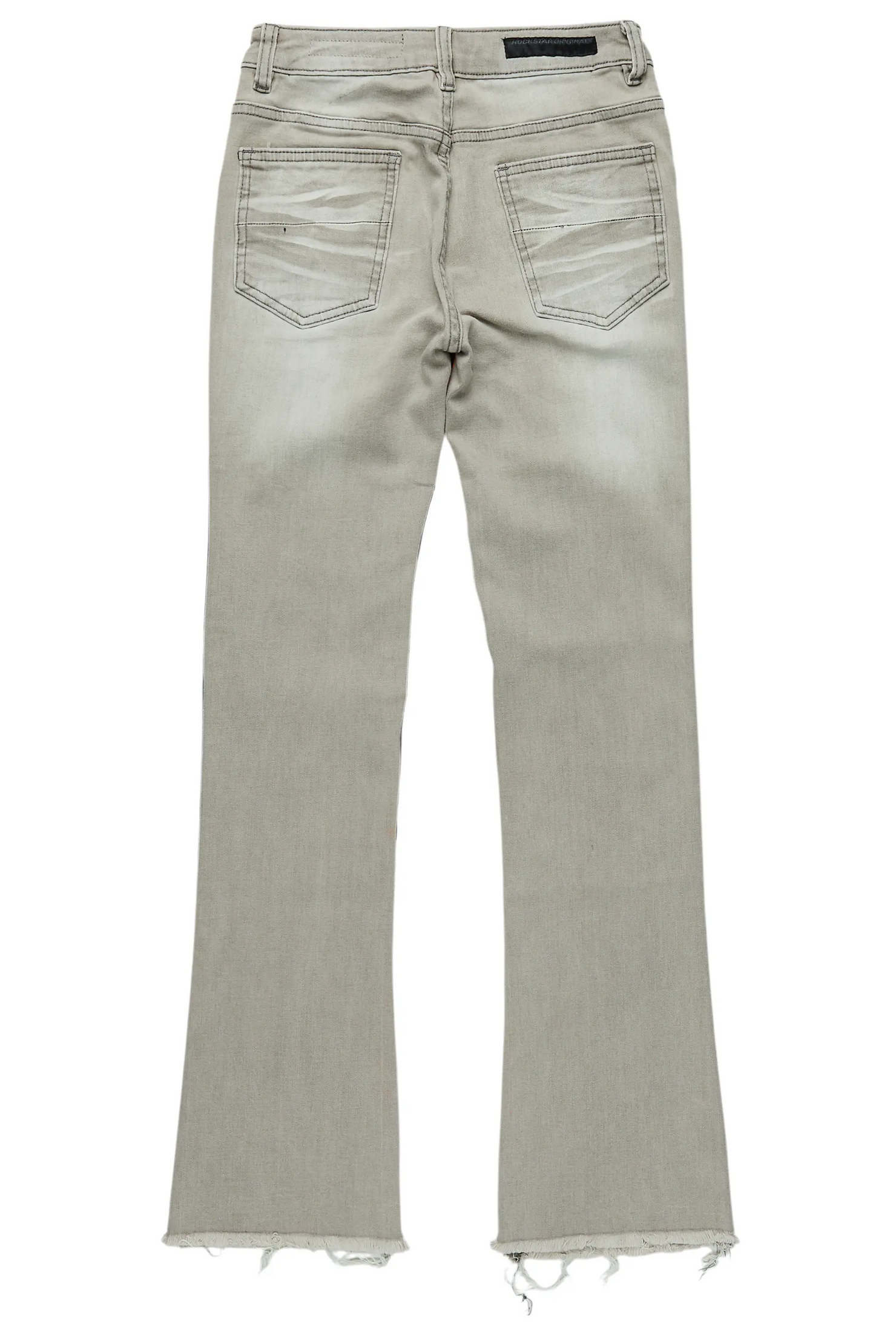 Boys Valko Grey/Orange Roller Paint Stacked Flare Jean