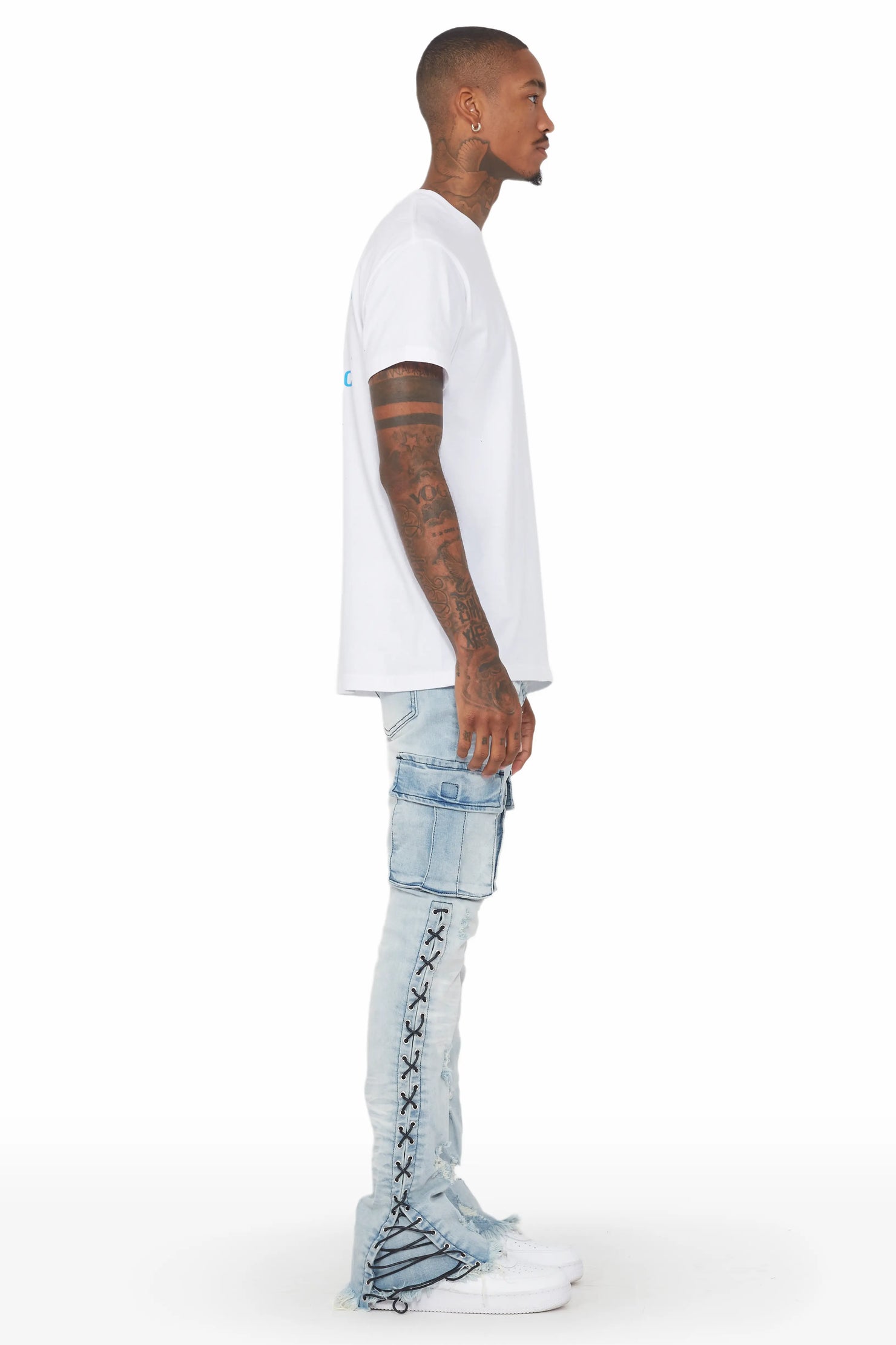 Honor Blue Stacked Flare Jean