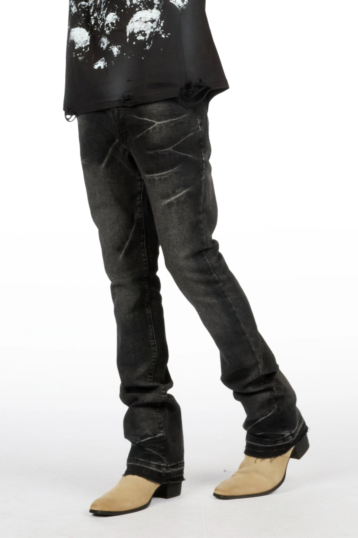 Belnav Black Stacked Jean