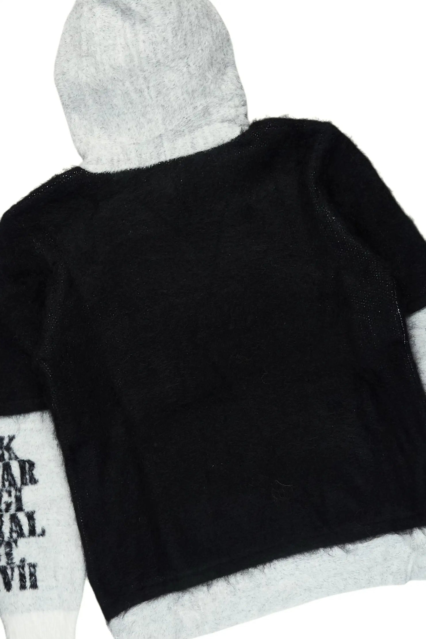 Steri Black Mohair Hoodie Stacked Flare Track Set