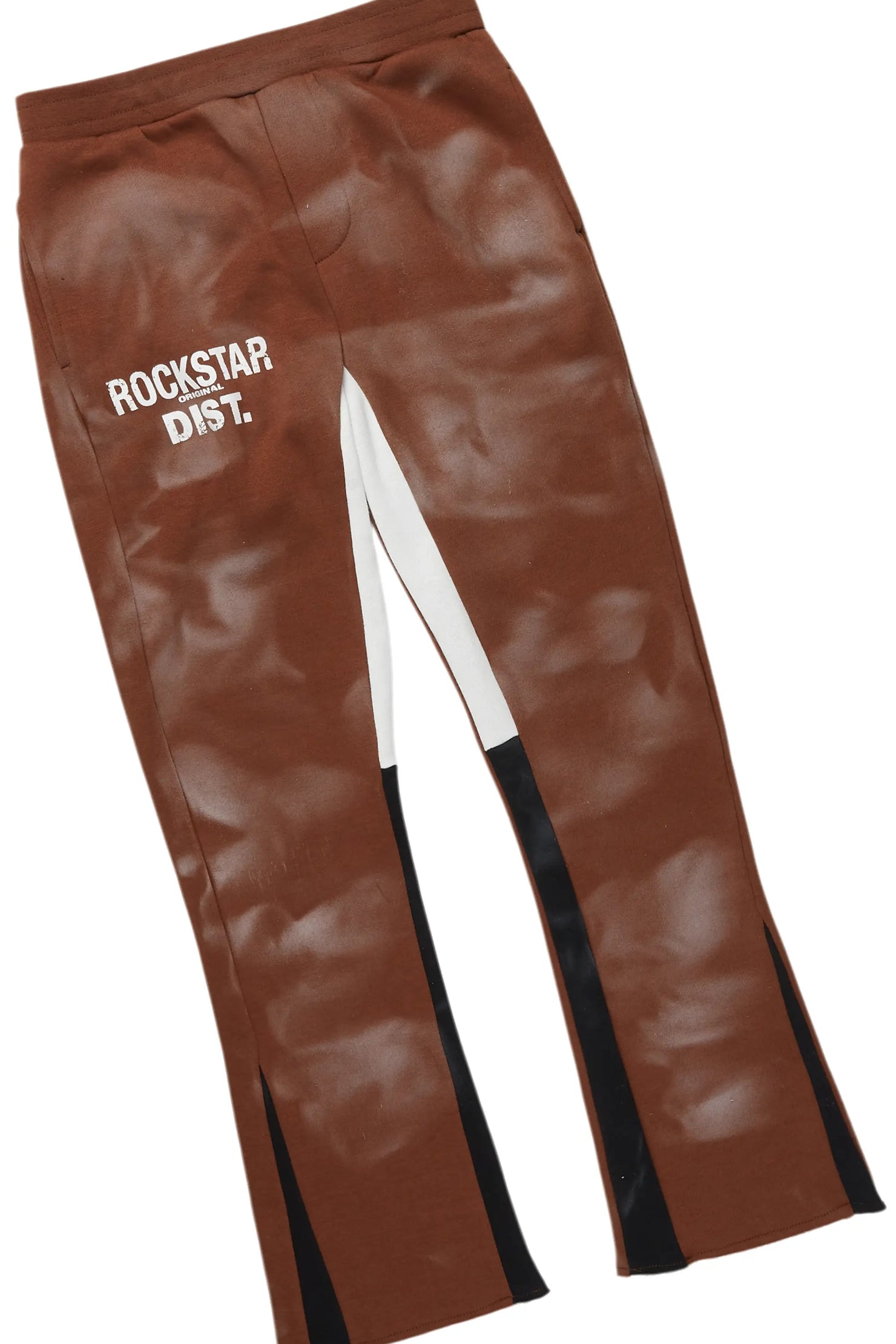 Boys Nelly Brown Stacked Pant Set