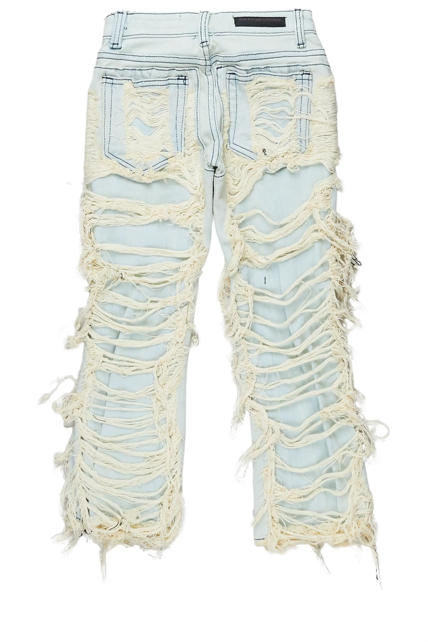 Girls Concetta Light Blue Stacked Flare Jean