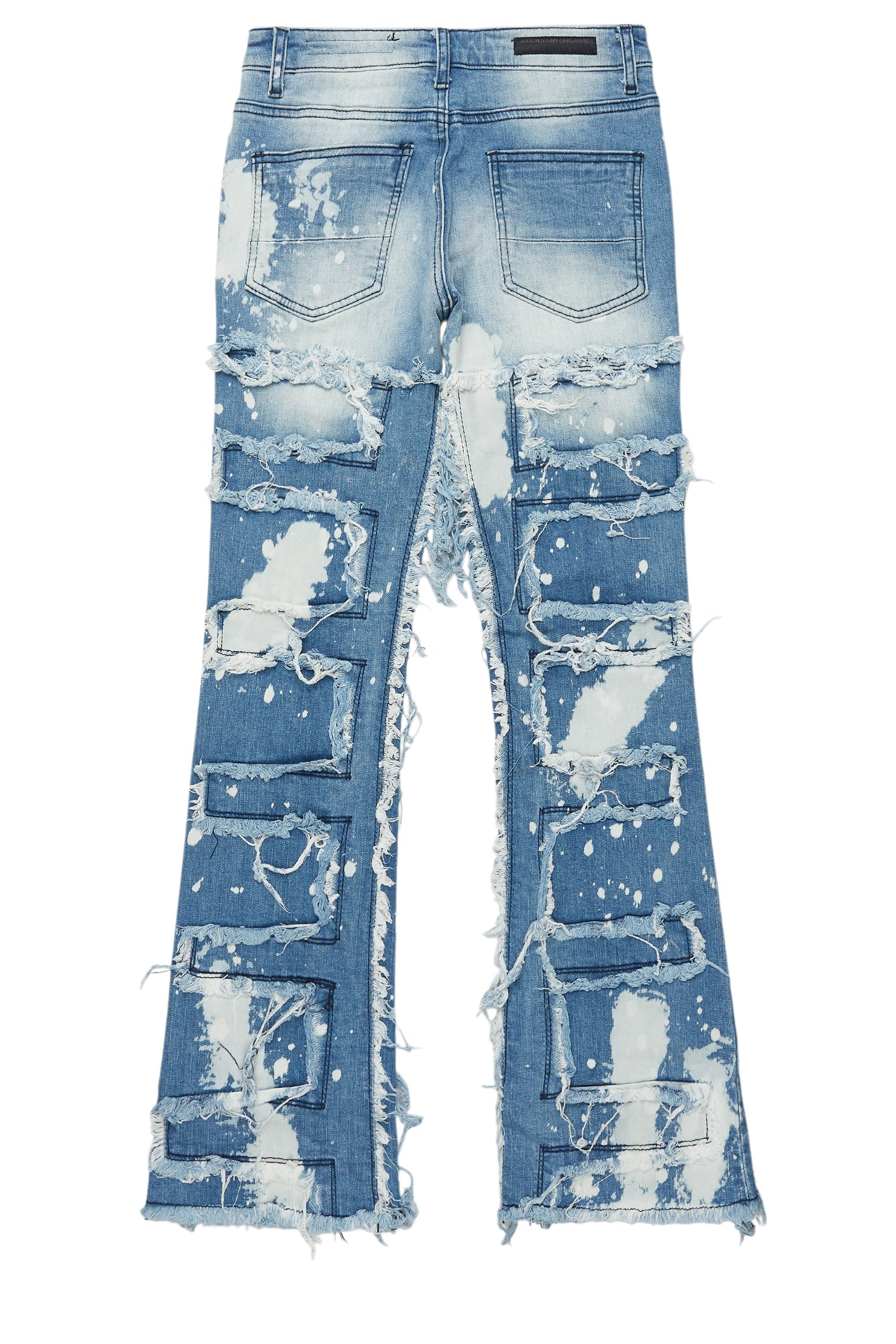 Boys Laban Light Blue Bleach Slim Stacked Flare Jean