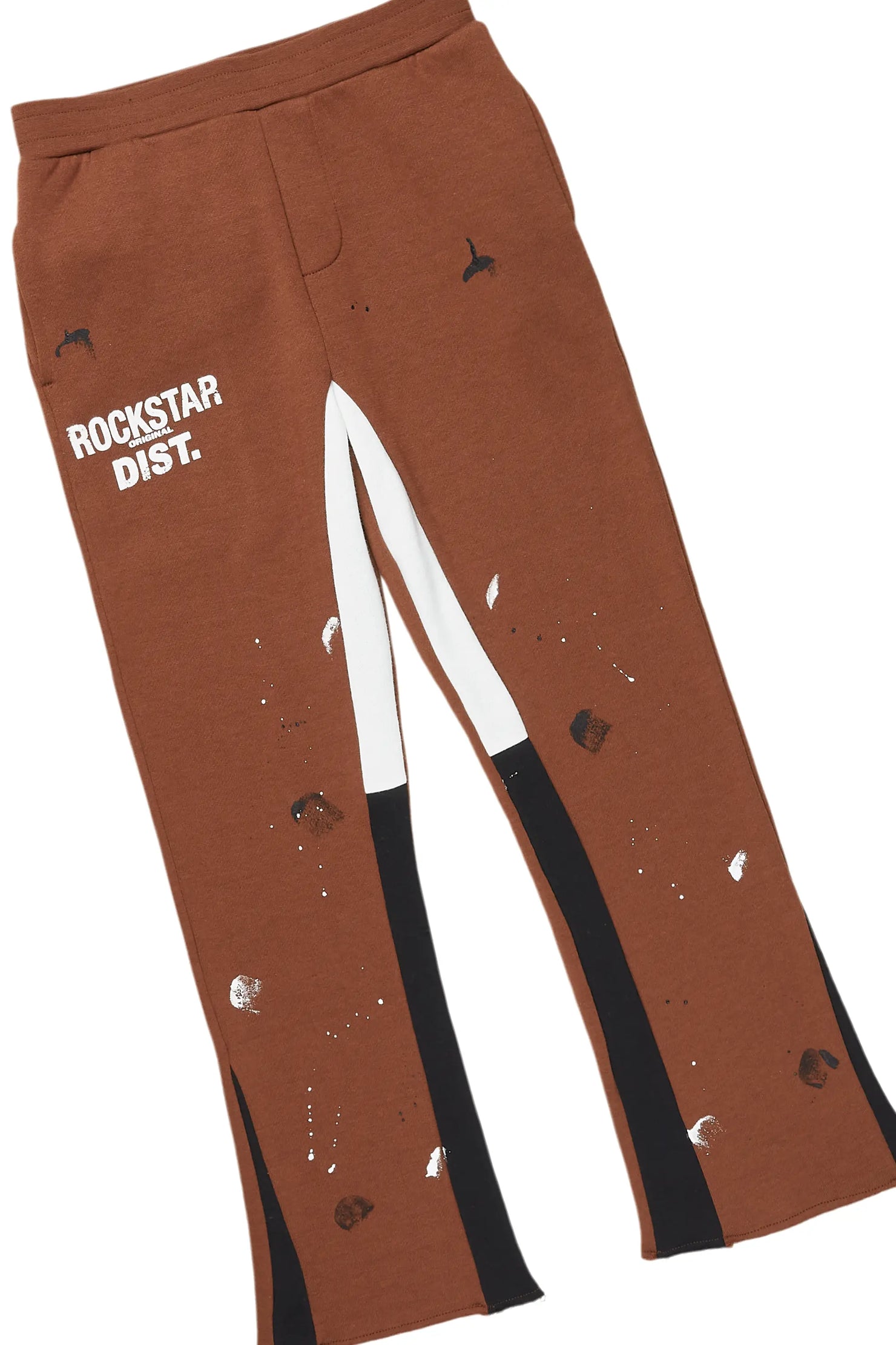 Boys Jaco Brown Hoodie Stacked Flare Track Set