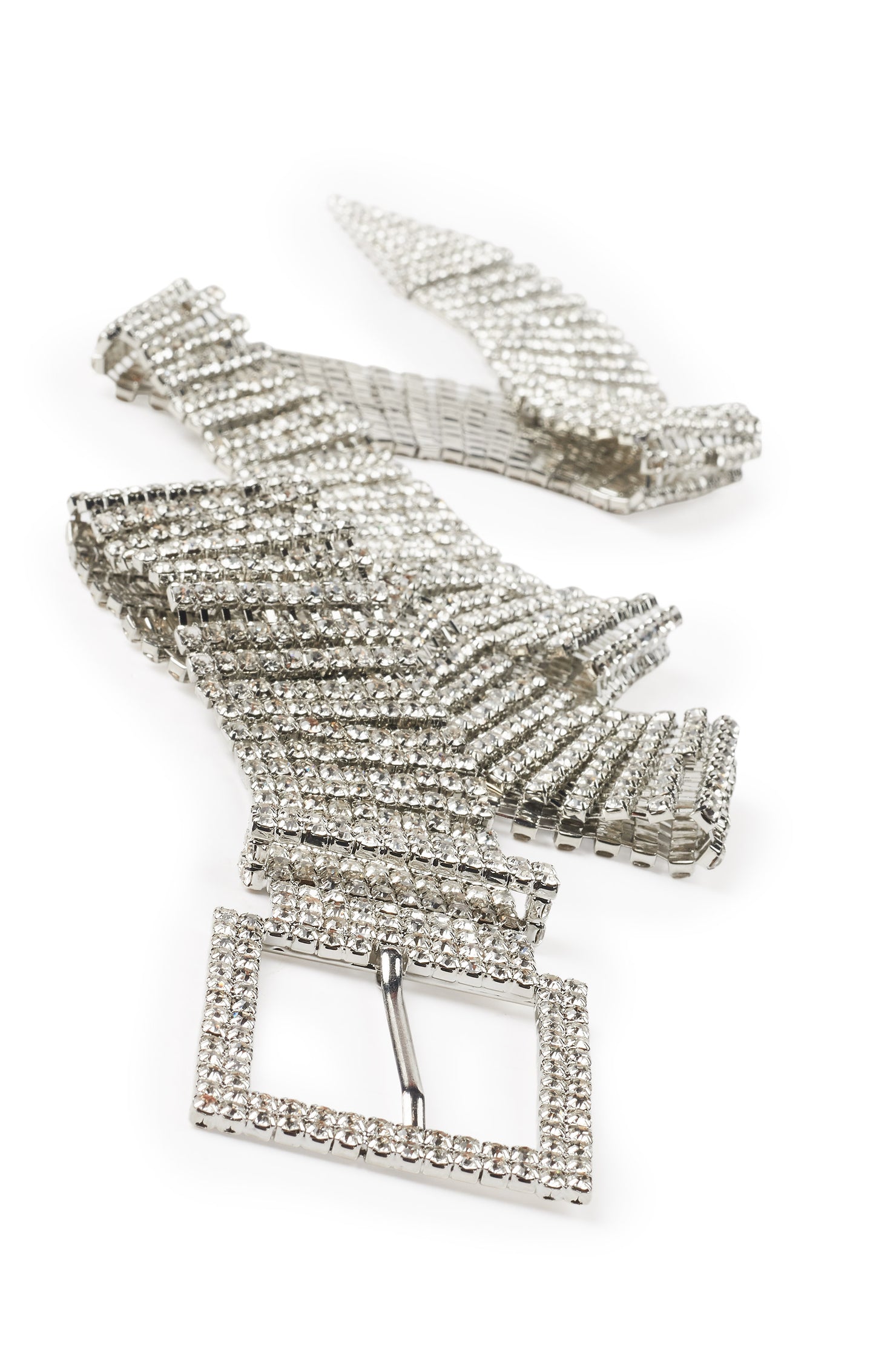 Kaquana Silver Metallic Rhinestone Belt