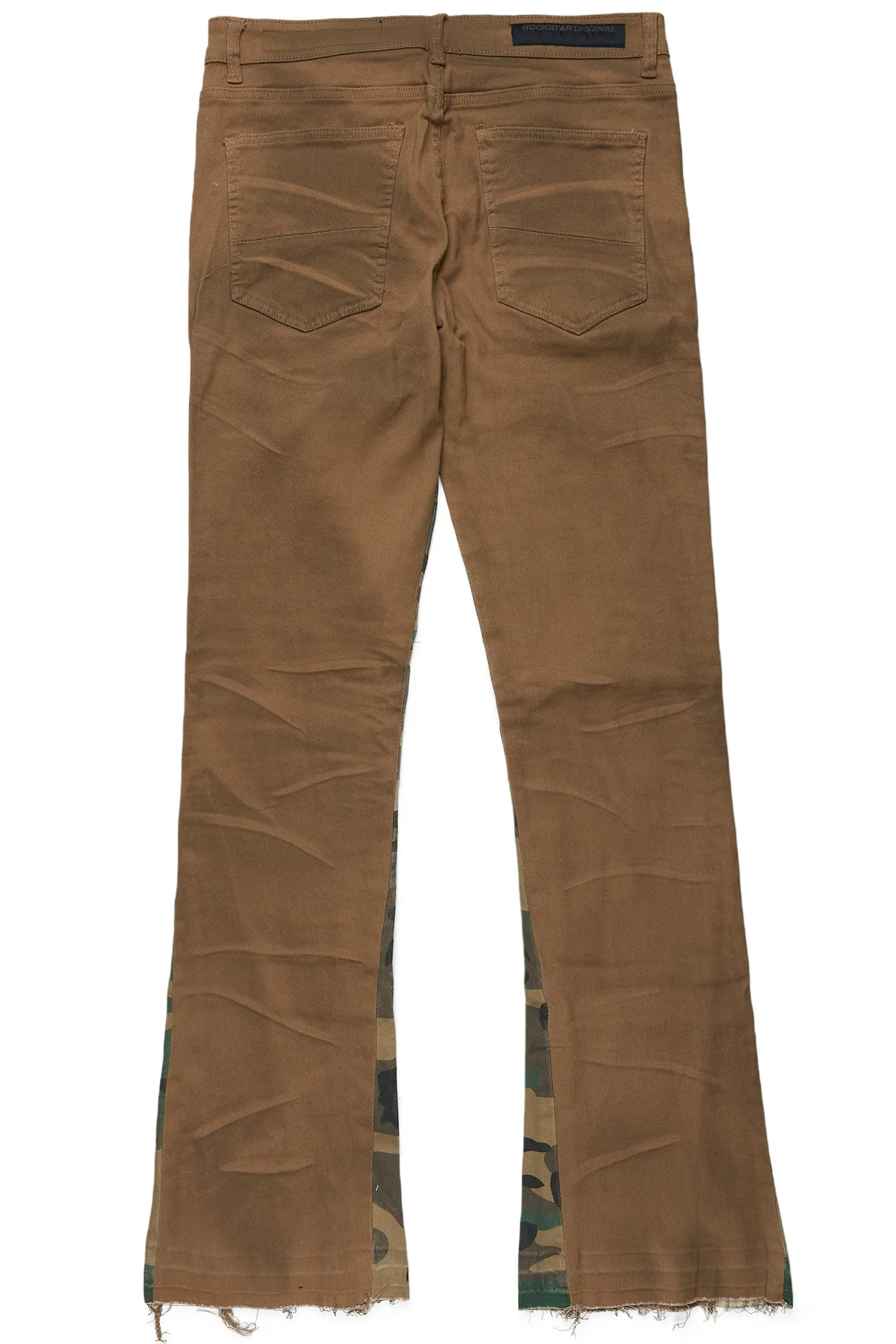 Strass Brown Stacked Flare Jean