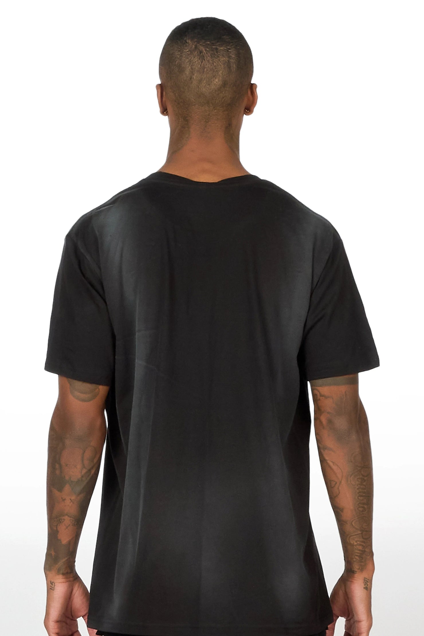 Arachmourn Black Oversized Graphic T-Shirt