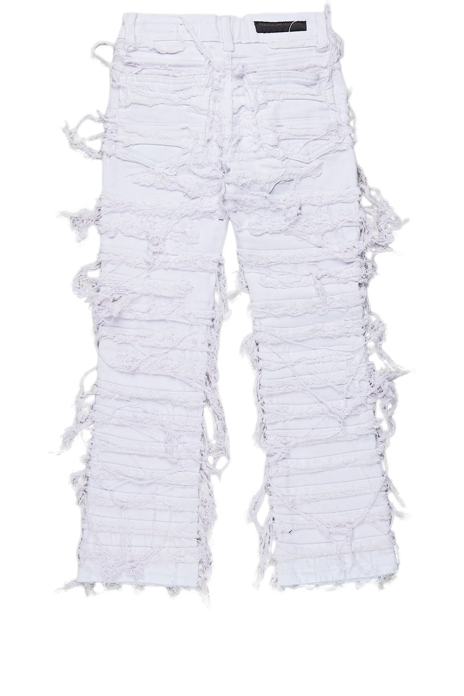 Girls Bliss White Stacked Flare Jean