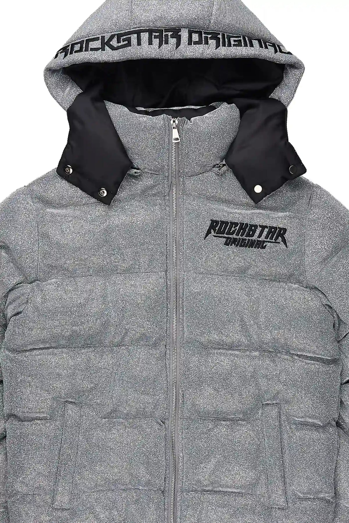 Meranda Silver 2.0 Oversized Glitter Puffer Jacket