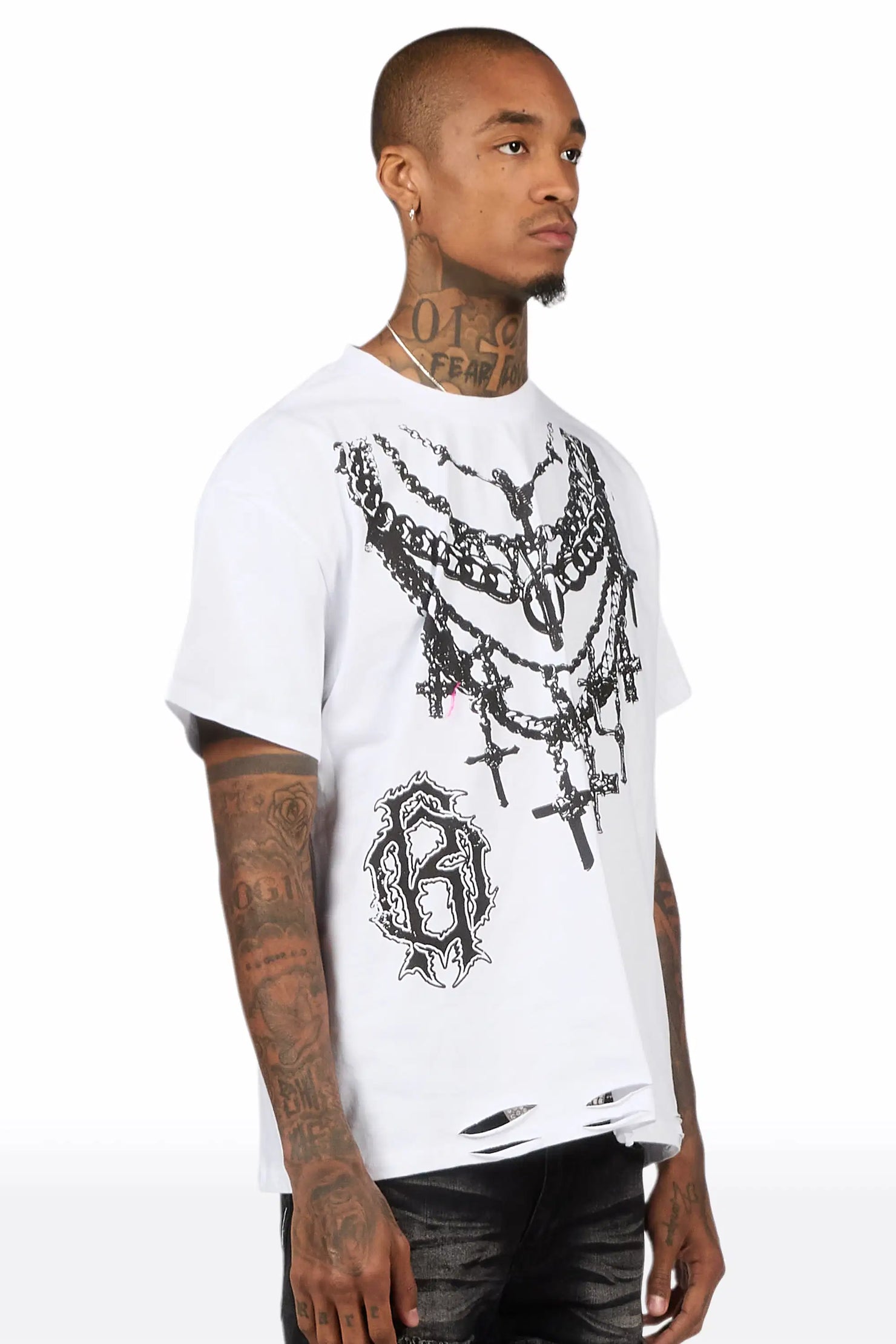 Nyro White Oversized Graphic T-Shirt