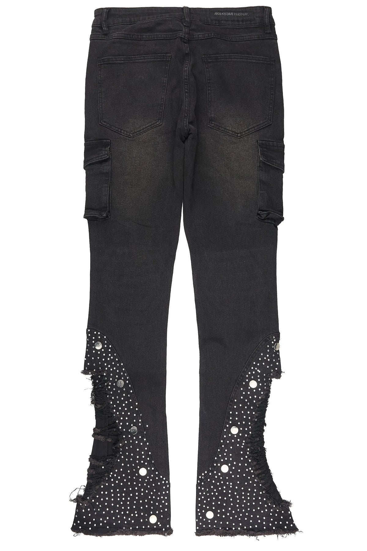 Delevan Black Rhinestone Stacked Fit Jean