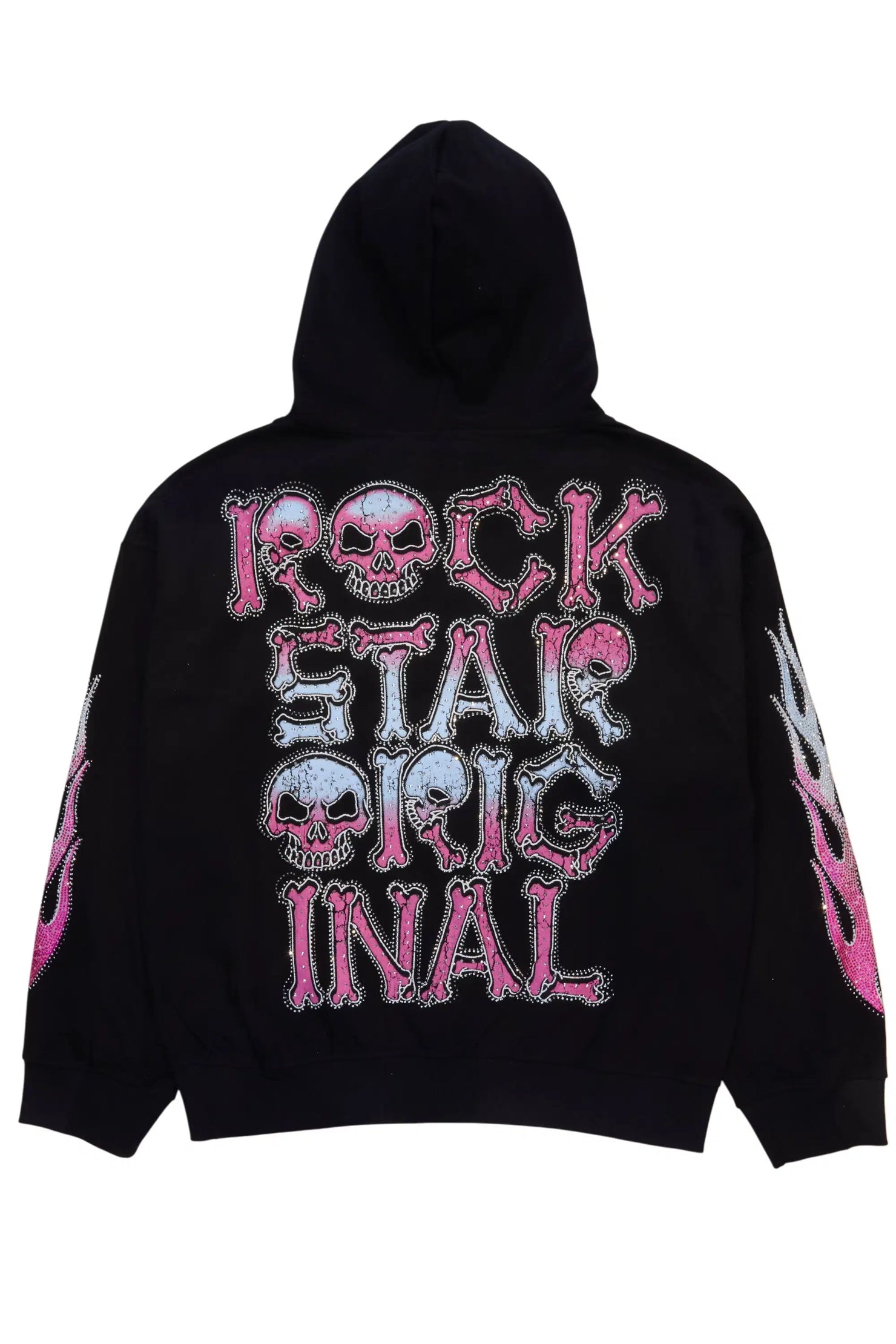 Reece Black Rhinestone Oversized Hoodie