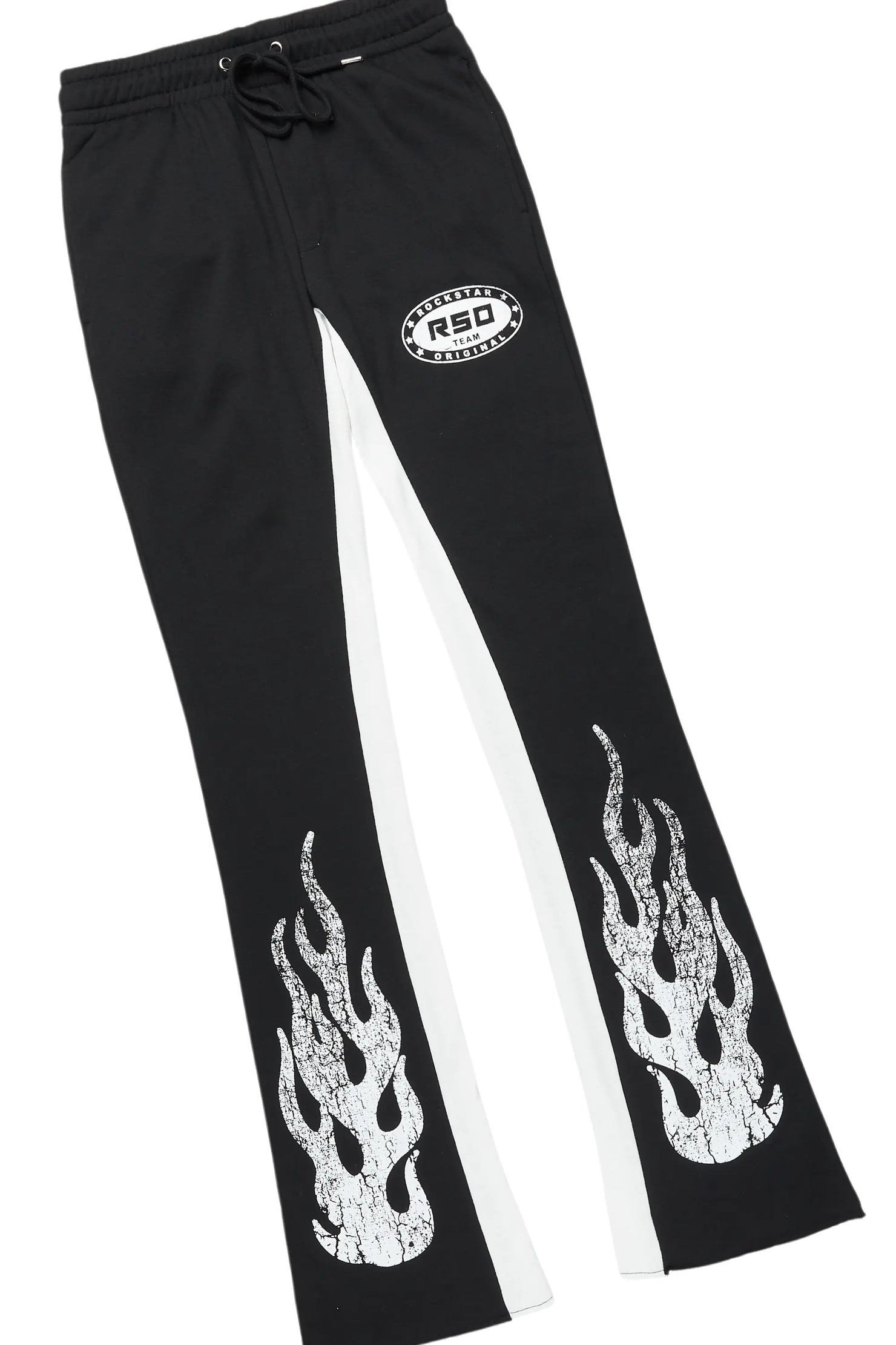 Amos Black Double Layer T-Shirt/Stacked Baggy Pant Set