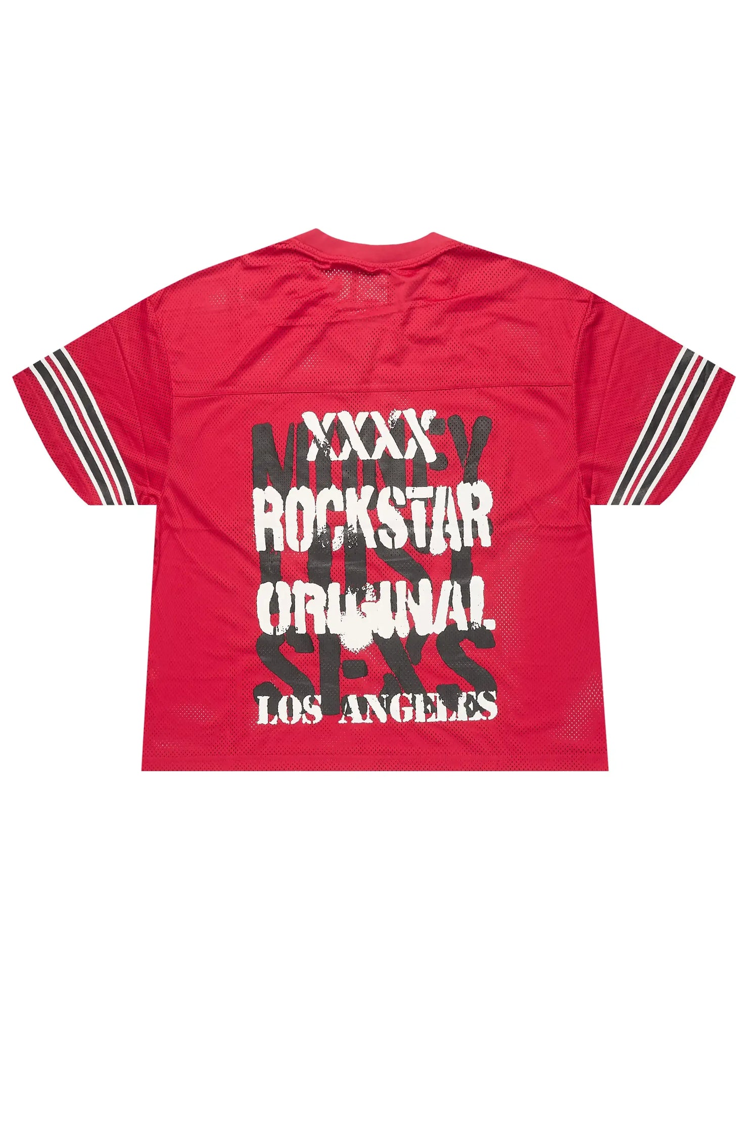 Crown Red Mesh Jersey Short Set