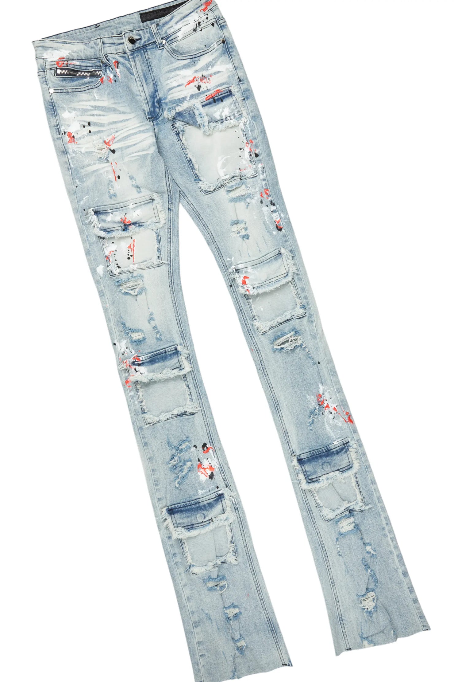 Bloke White/Blue T-Shirt/Super Stacked Flare Jean Bundle