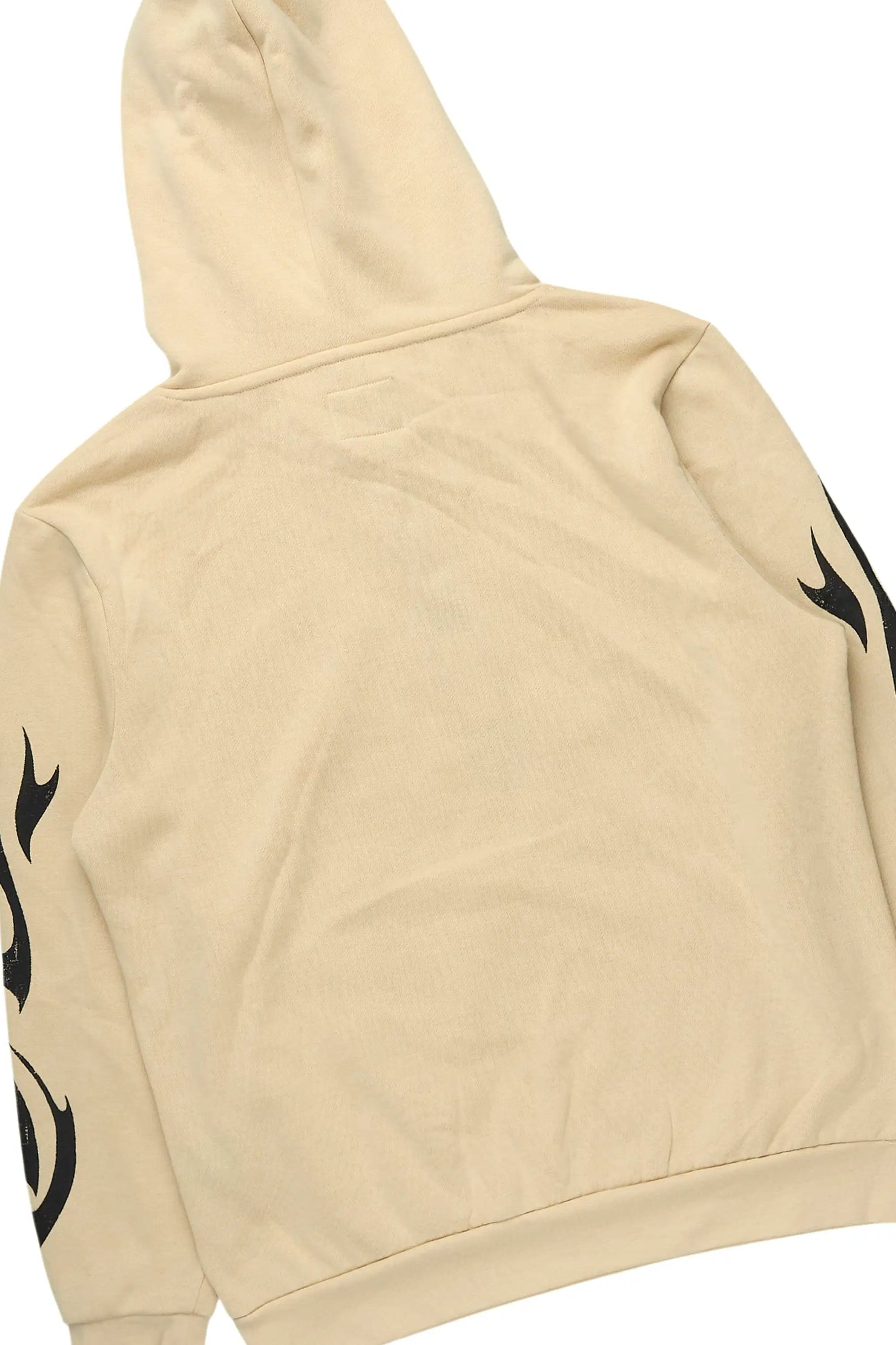 Deathrow Beige/Black Hoodie/Stacked Track Pant Set
