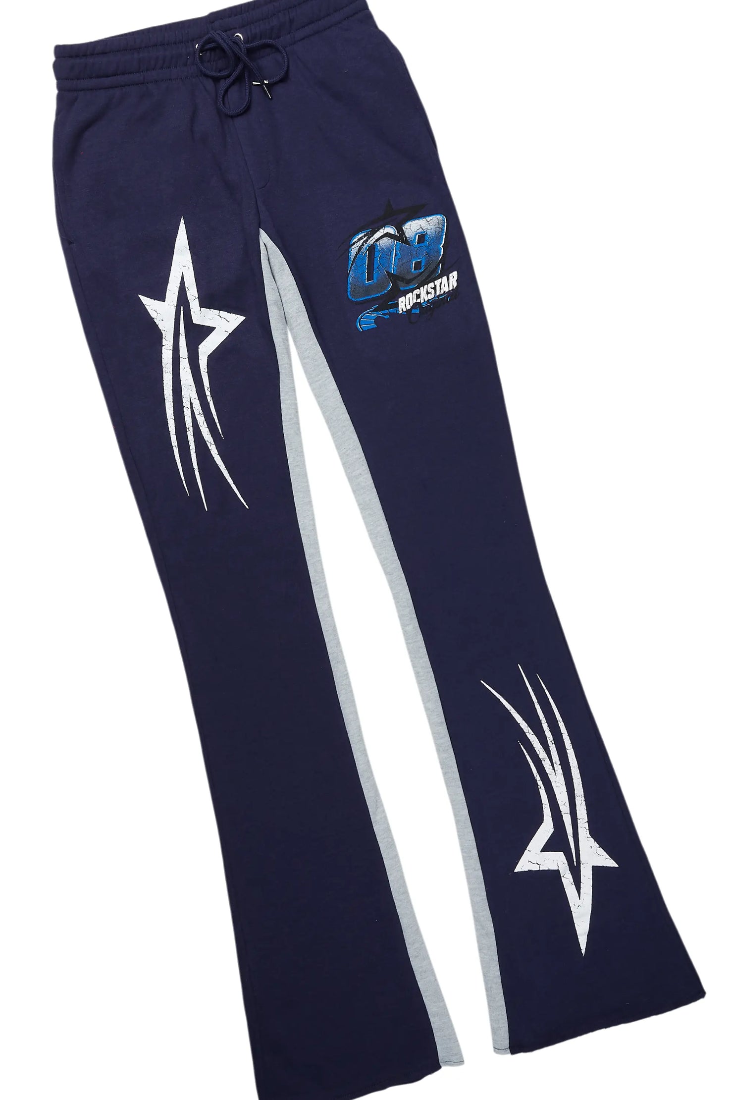 Kastell White/Navy T-Shirt/Stacked Baggy Track Pant Set