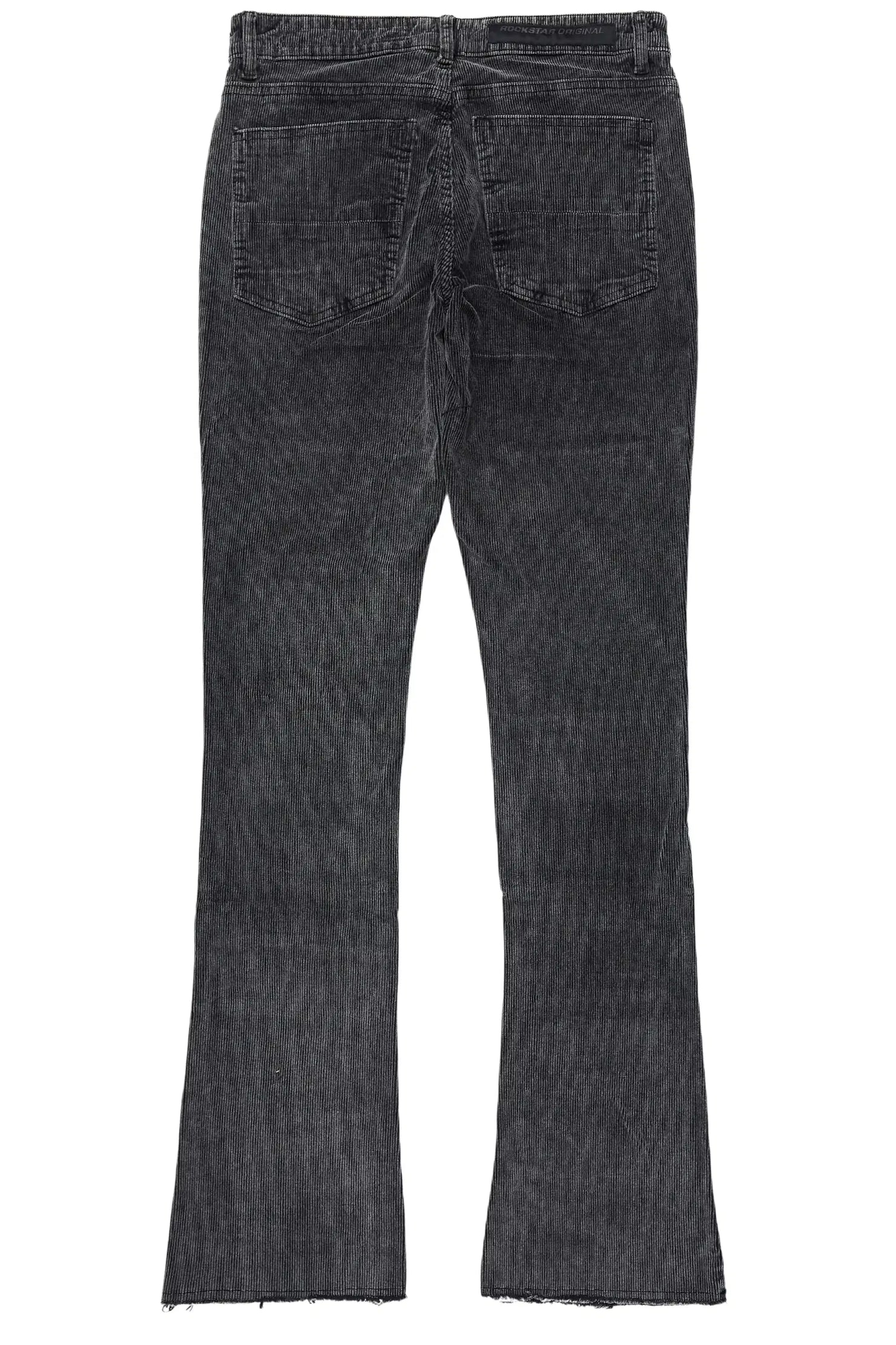 Petrus Grey Stacked Flare Corduroy Pant