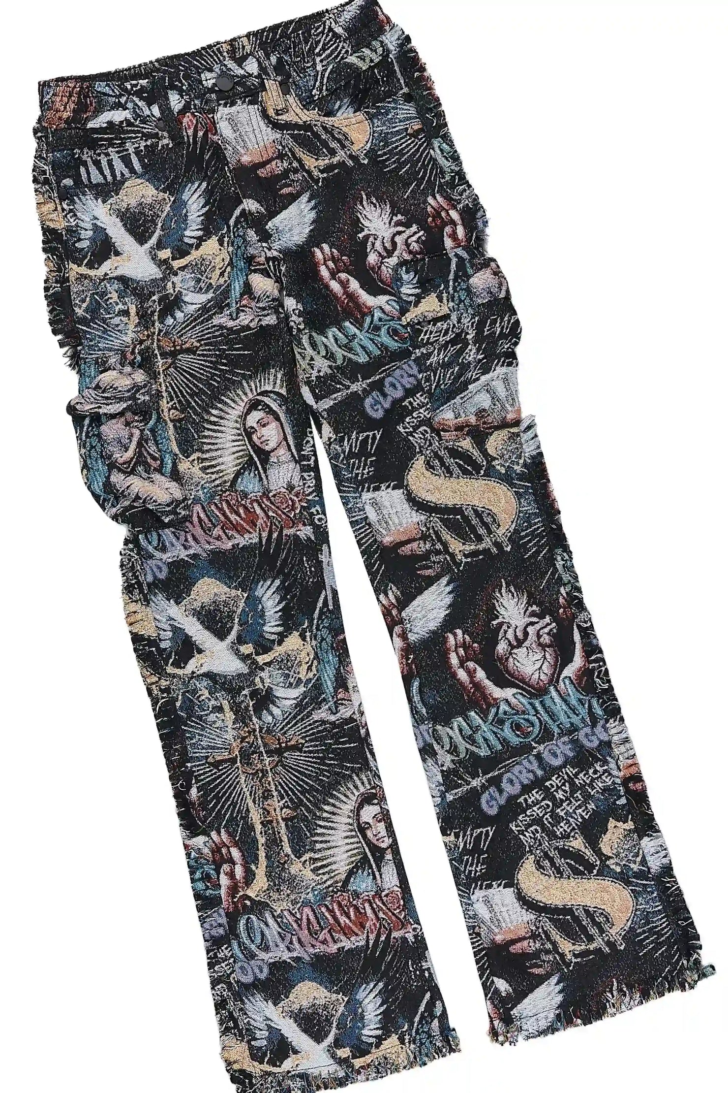 Boys Dejair White/Multi T-Shirt Tapestry Jean Set