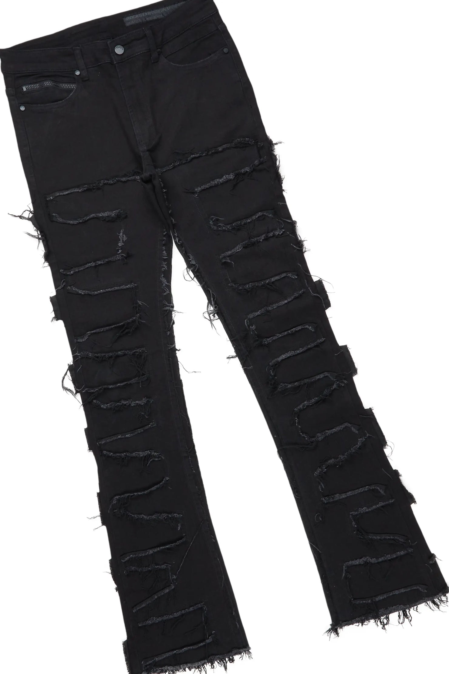 Lamar Black Oversized T-Shirt/Stacked Flare Jean Bundle