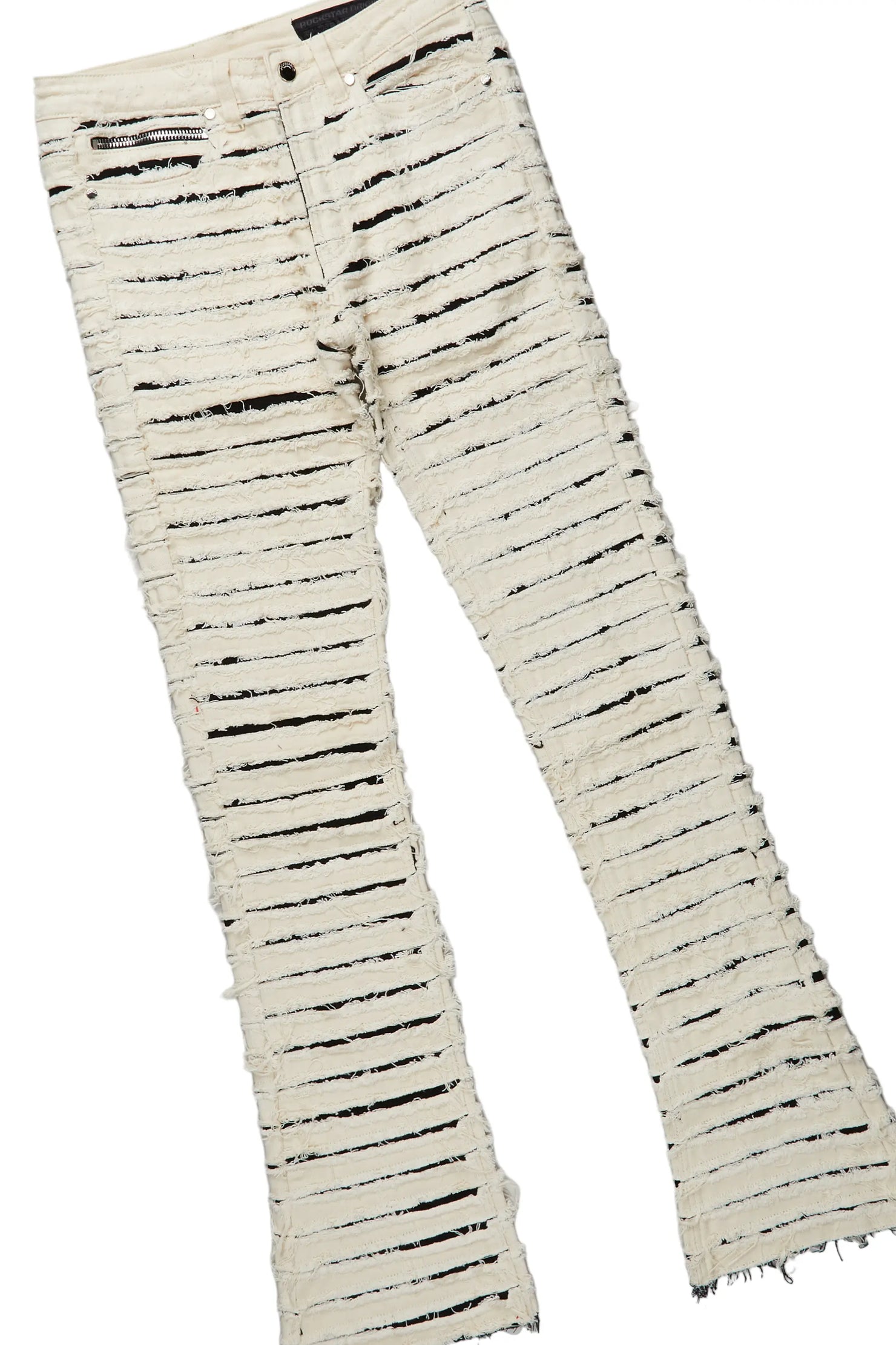 Kantin White T-Shirt & Korren Beige Stacked Flare Jean Bundle