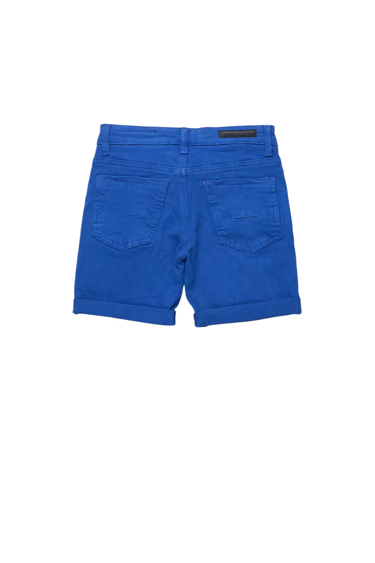 Girls Eppy Royal Blue Patchwork Denim Short