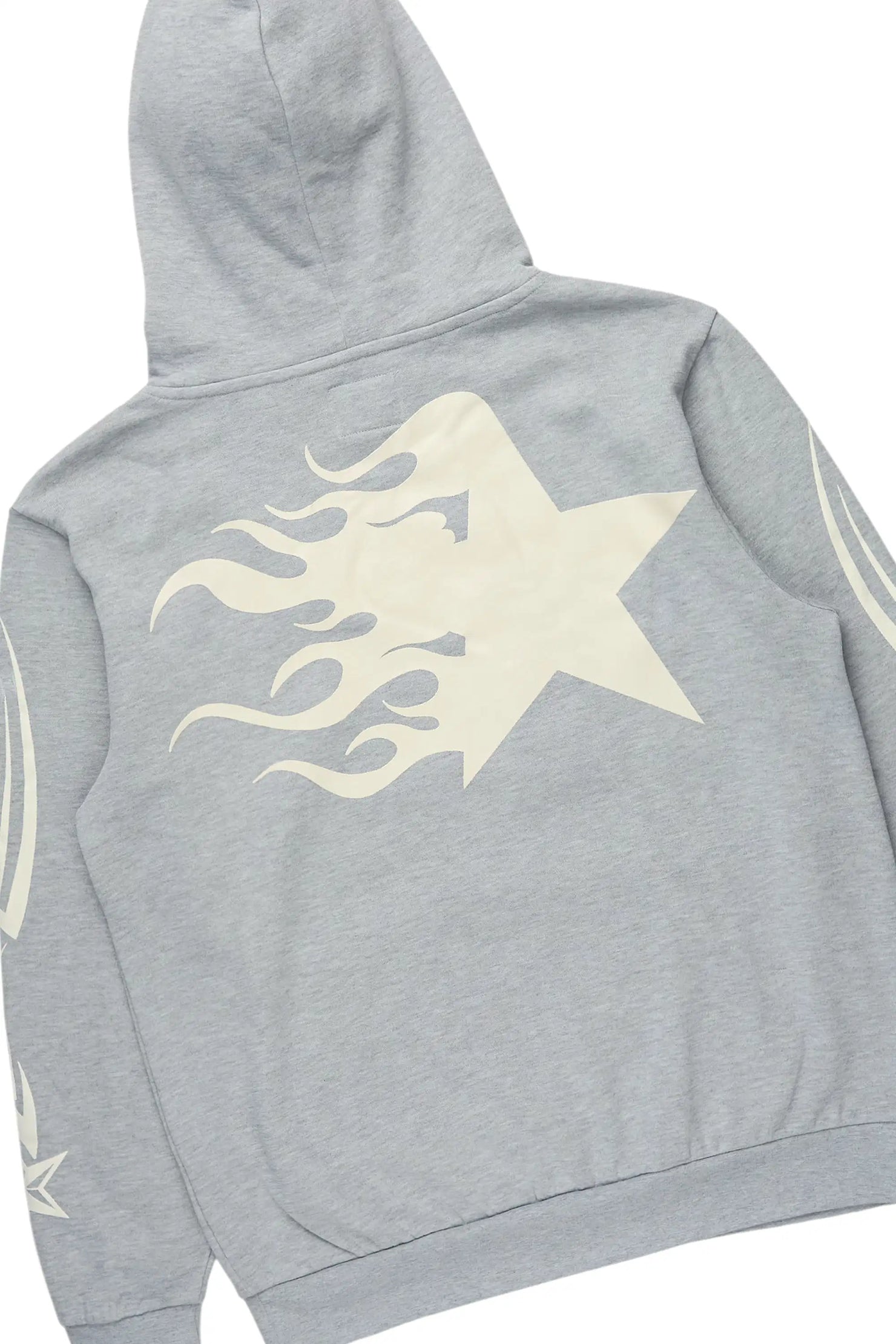 Pluton Heather Grey/Cream Hoodie/Stacked Flare Track Set