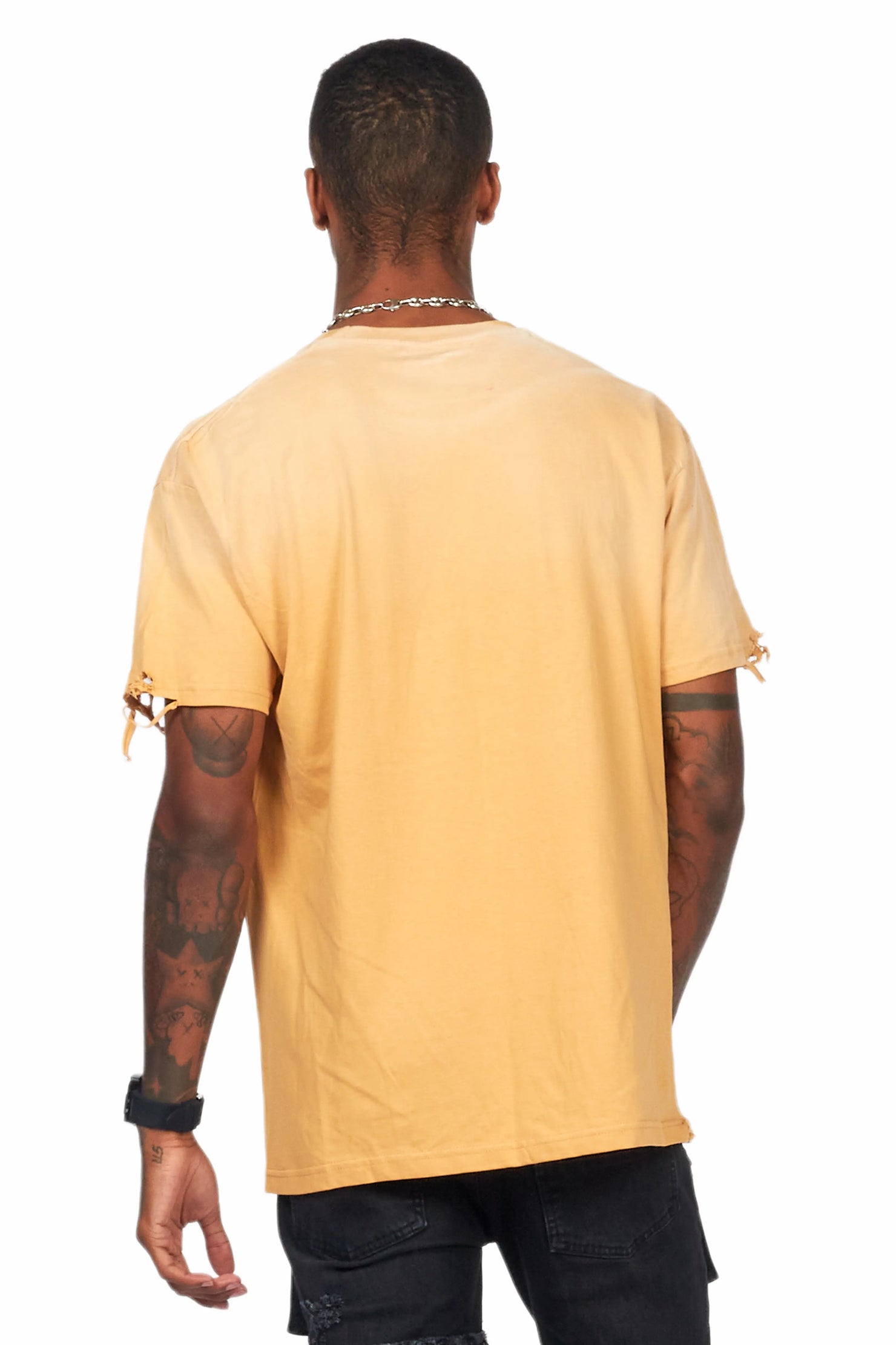 Moira Beige Oversized Graphic T-Shirt