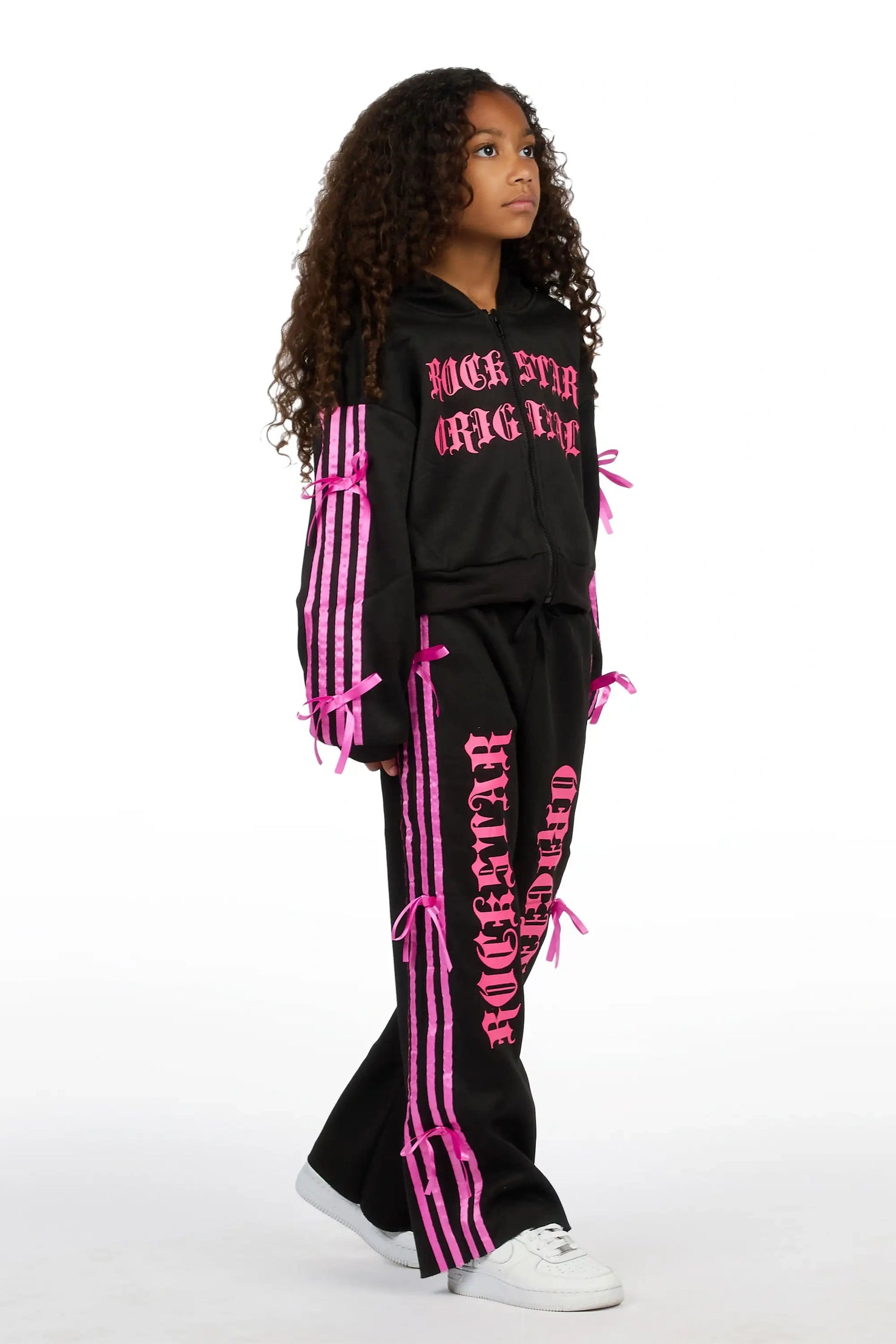 Girls Kettisha Black Baggy Track Set